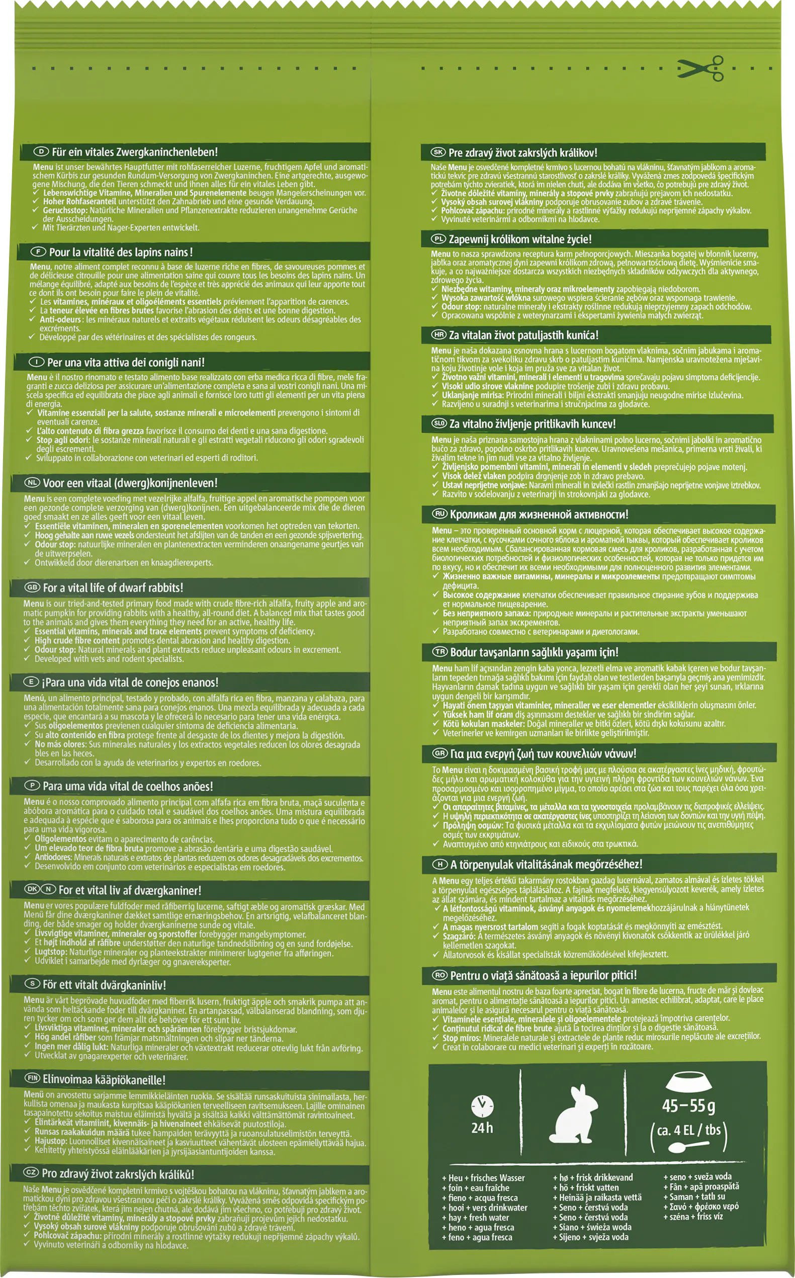 Vitakraft Zwergkaninchenfutter Menu Vital ZK 5 kg