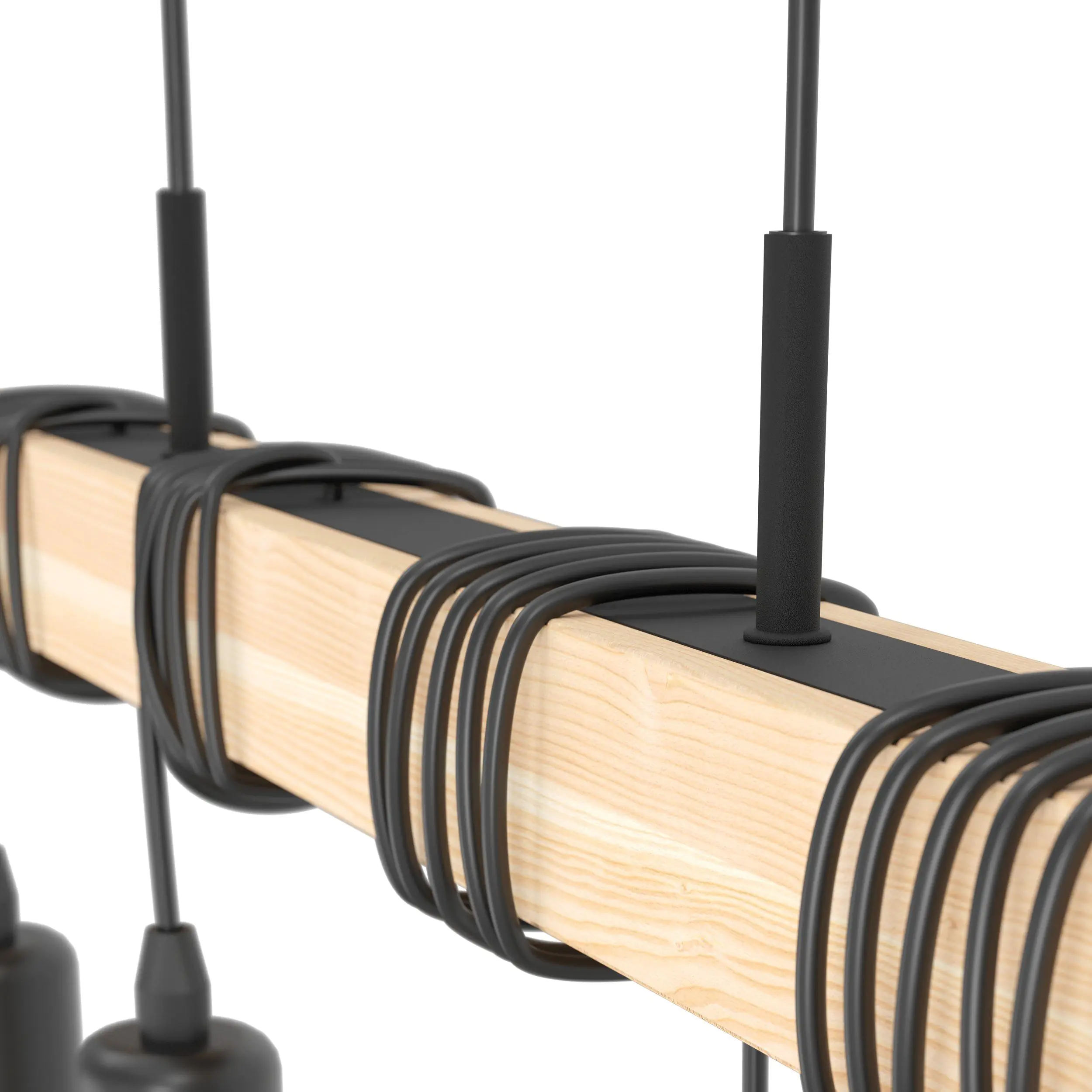 Eglo Pendelleuchte Townshend schwarz-braun 70 x 10,5 cm E27, max. 60 W
