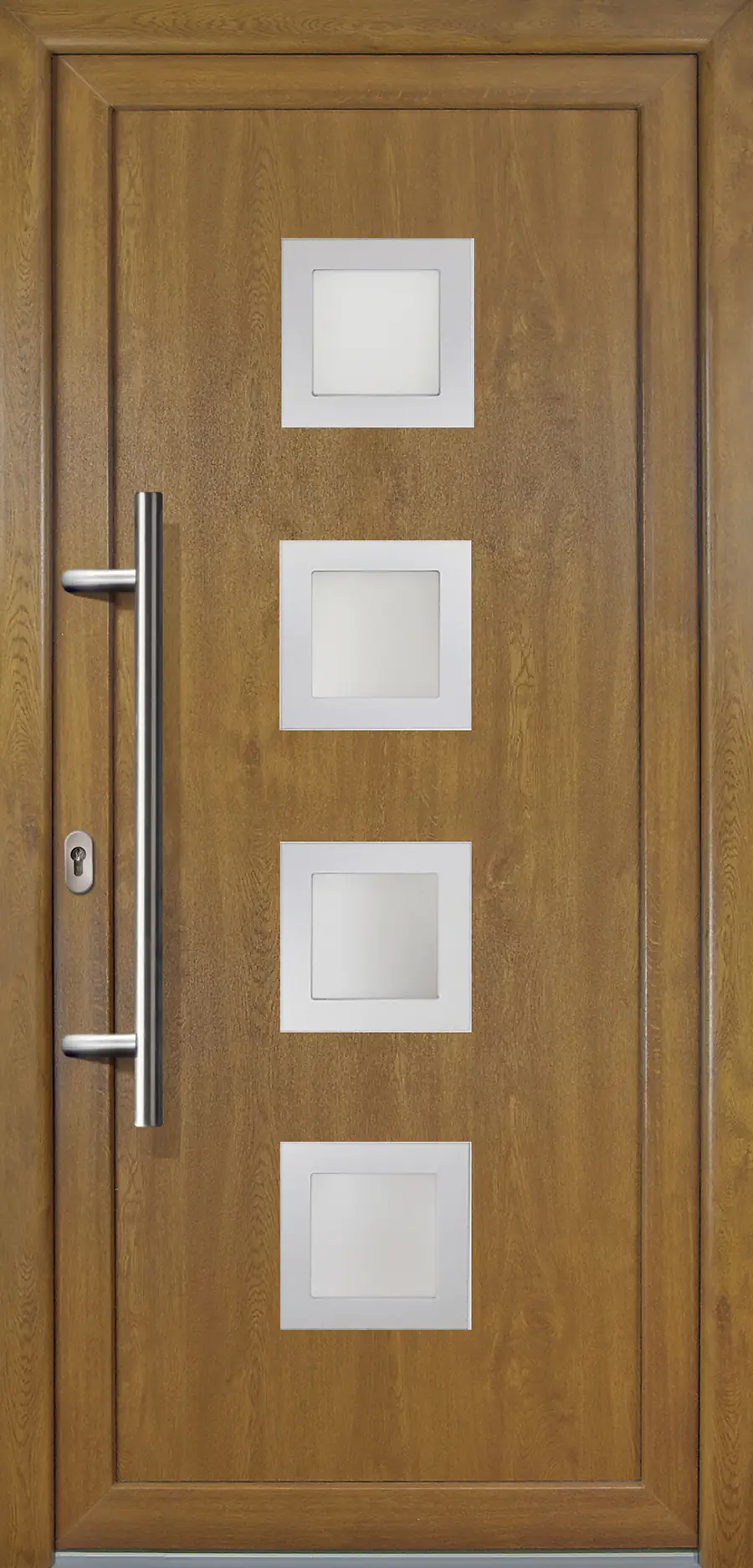 Meeth Haustür Signum PVC Exclusiv PVC Modell 84 88 x 200 cm, DIN links, Golden Oak