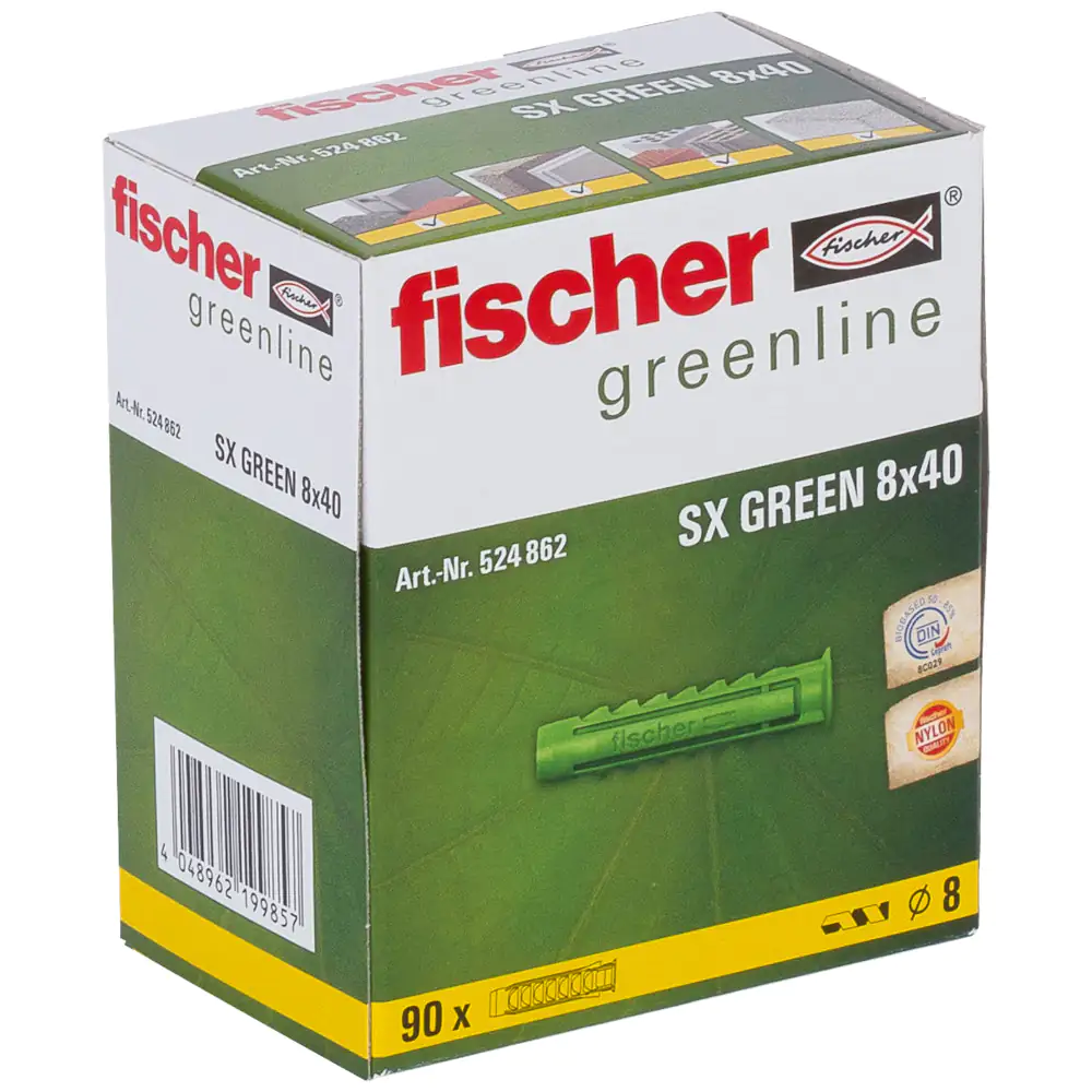 Fischer Spreizdübel SX green 8.0 x 40 mm - 90 Stück