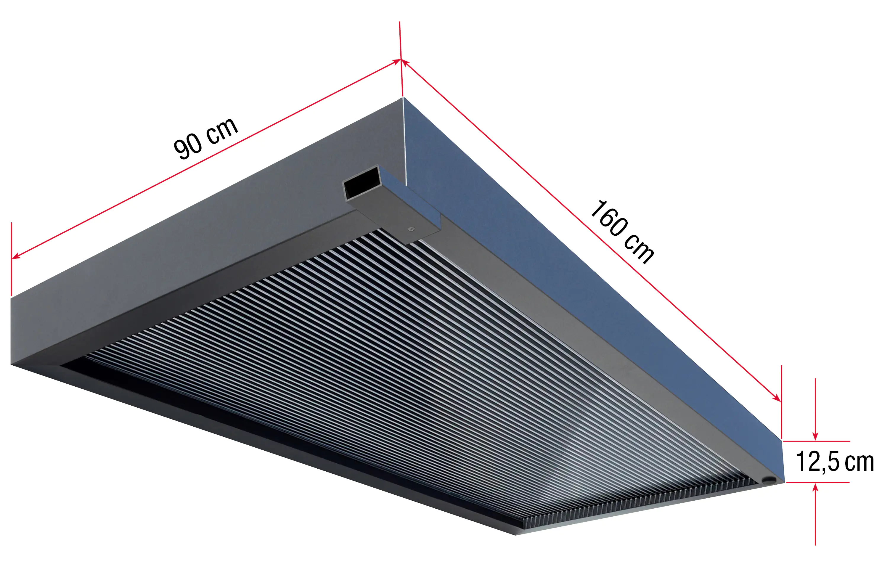 Gutta Vordach Rechteckvordach 160 x 90 x 12,5 cm anthrazit BS 3D-LINE