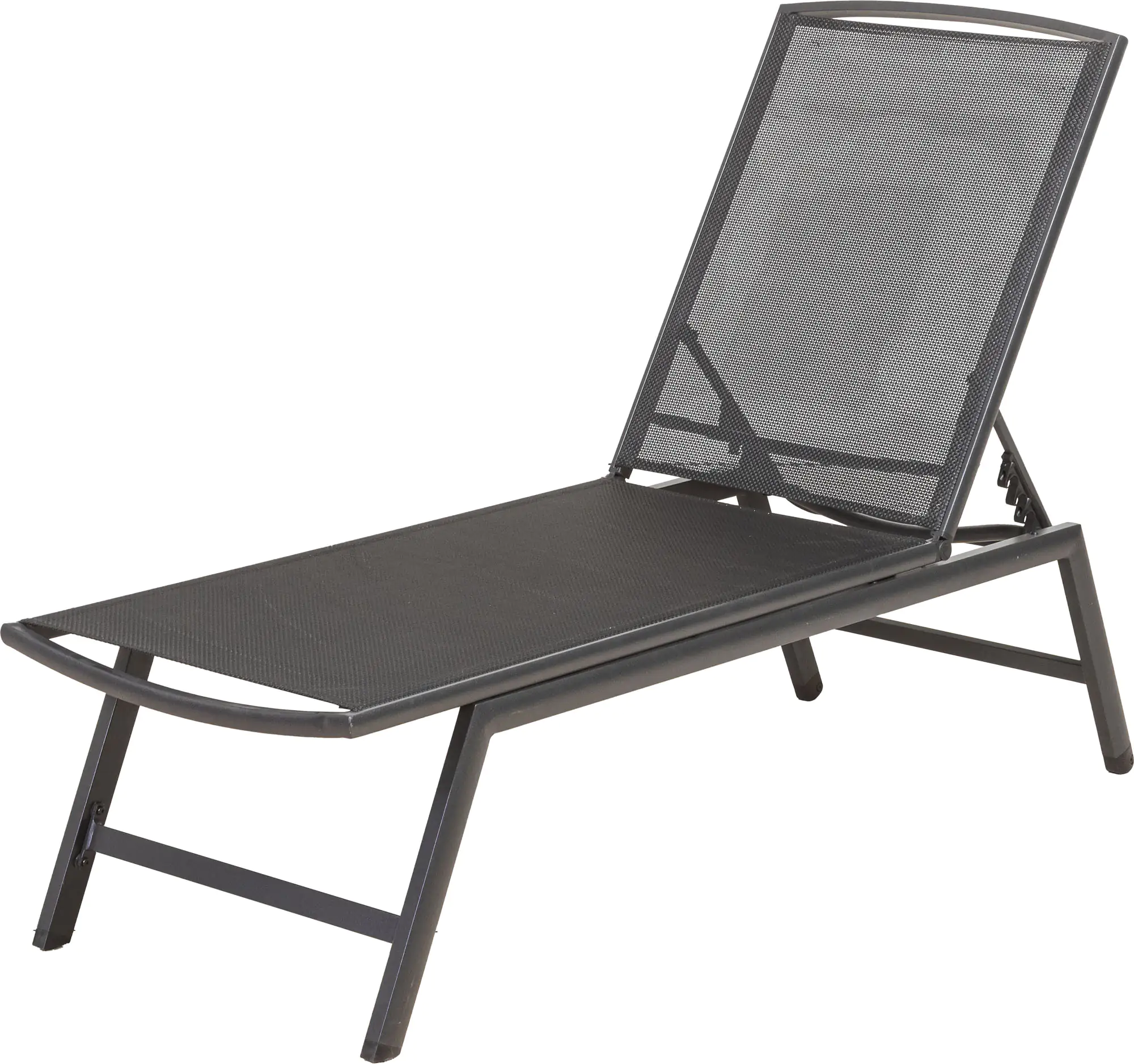 TrendLine Alu Sonnenliege Comfort Textilen Bespannung, schwarz