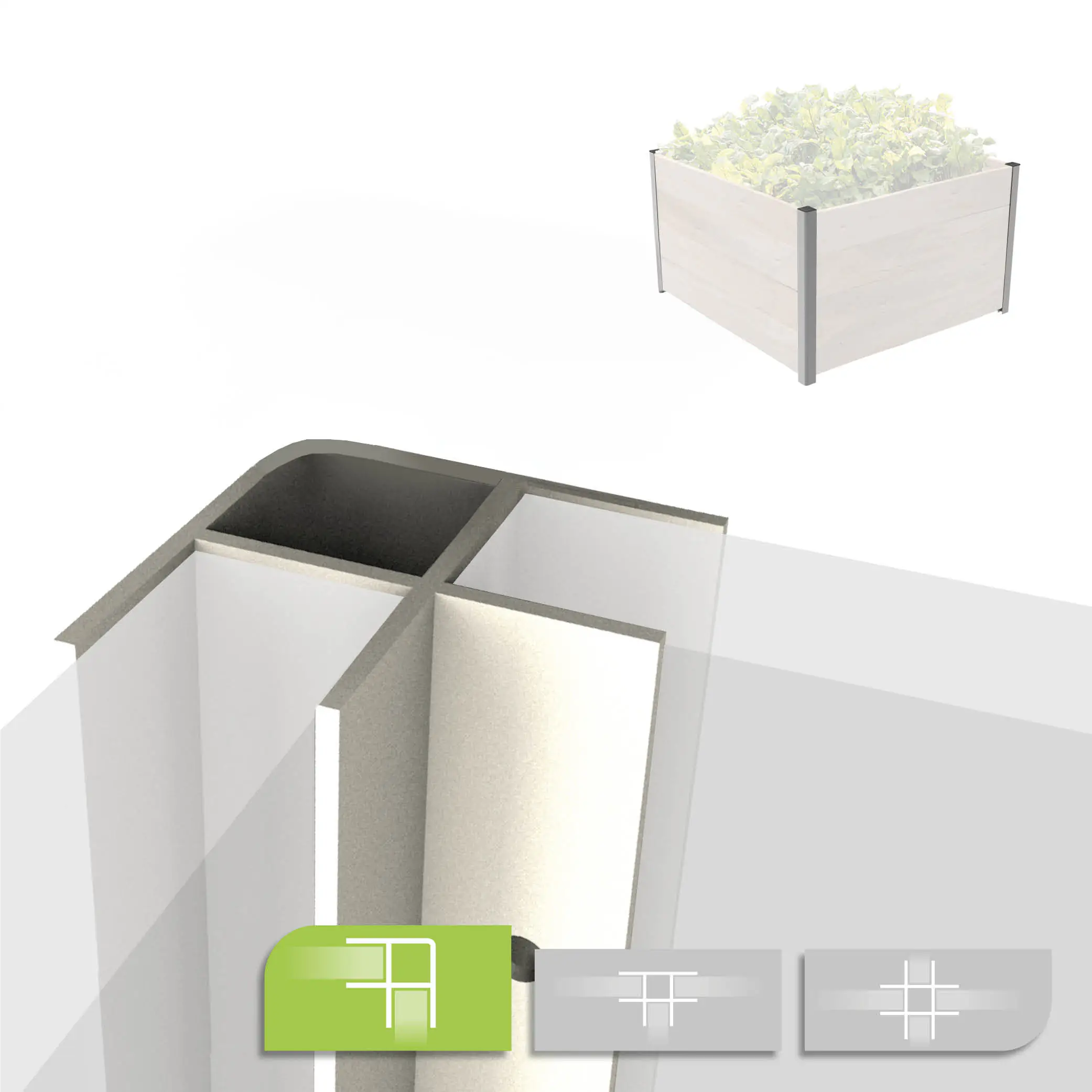 Biogreen Aluminium Eckprofil für ErnteMAXX Hochbeet 925 mm