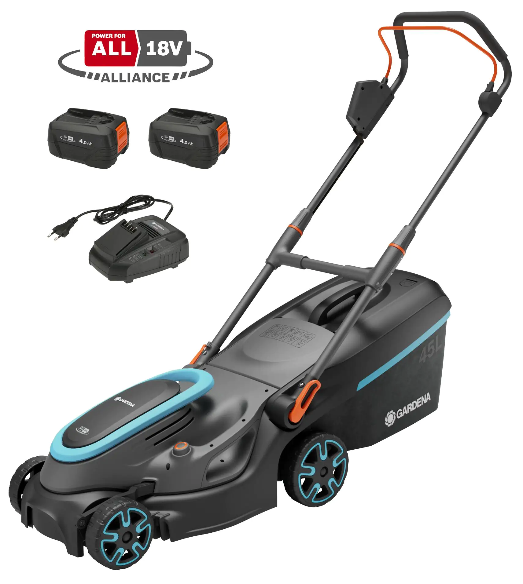 Gardena Akku Rasenmäher PowerMax 37/36 V, 18V, 37 cm Schnittbreite