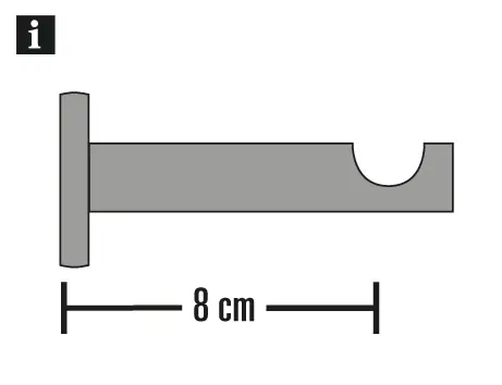 Gardinia Wandträger für Gardinenstange mit Innenlauf Windsor edelstahl-optik Ø 25 mm