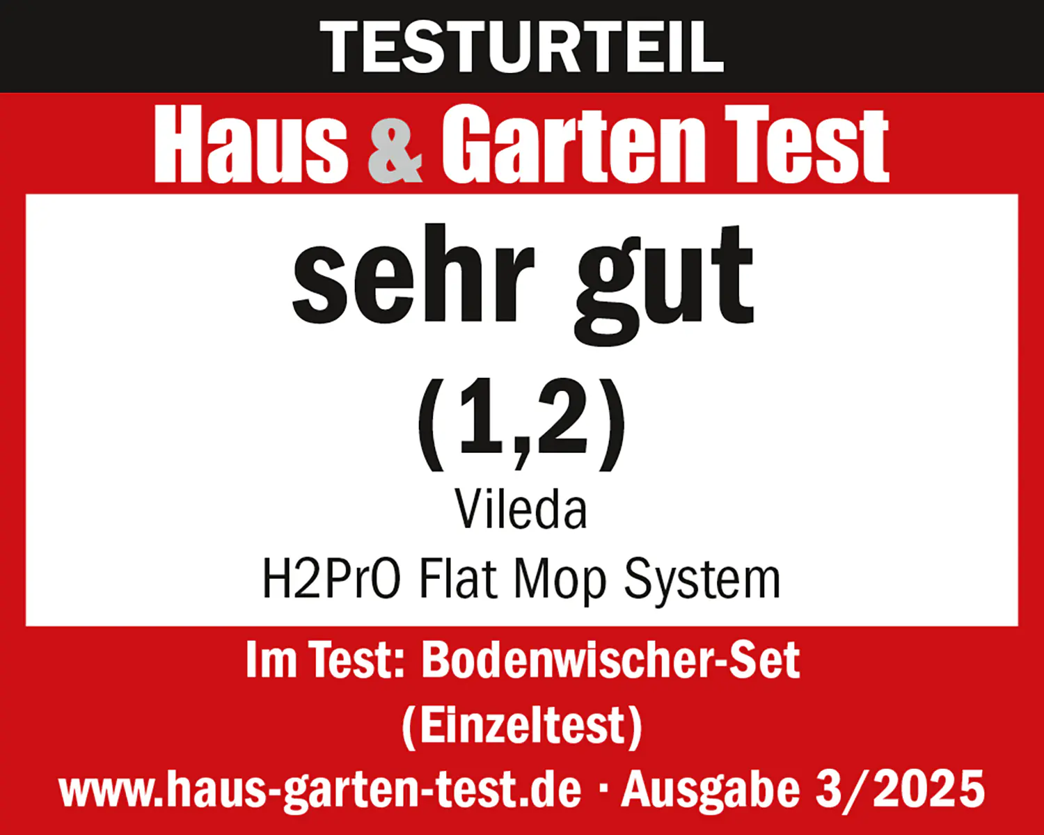 Vileda Bodenwischer Reinigungsset H2PRO Flat Mop 