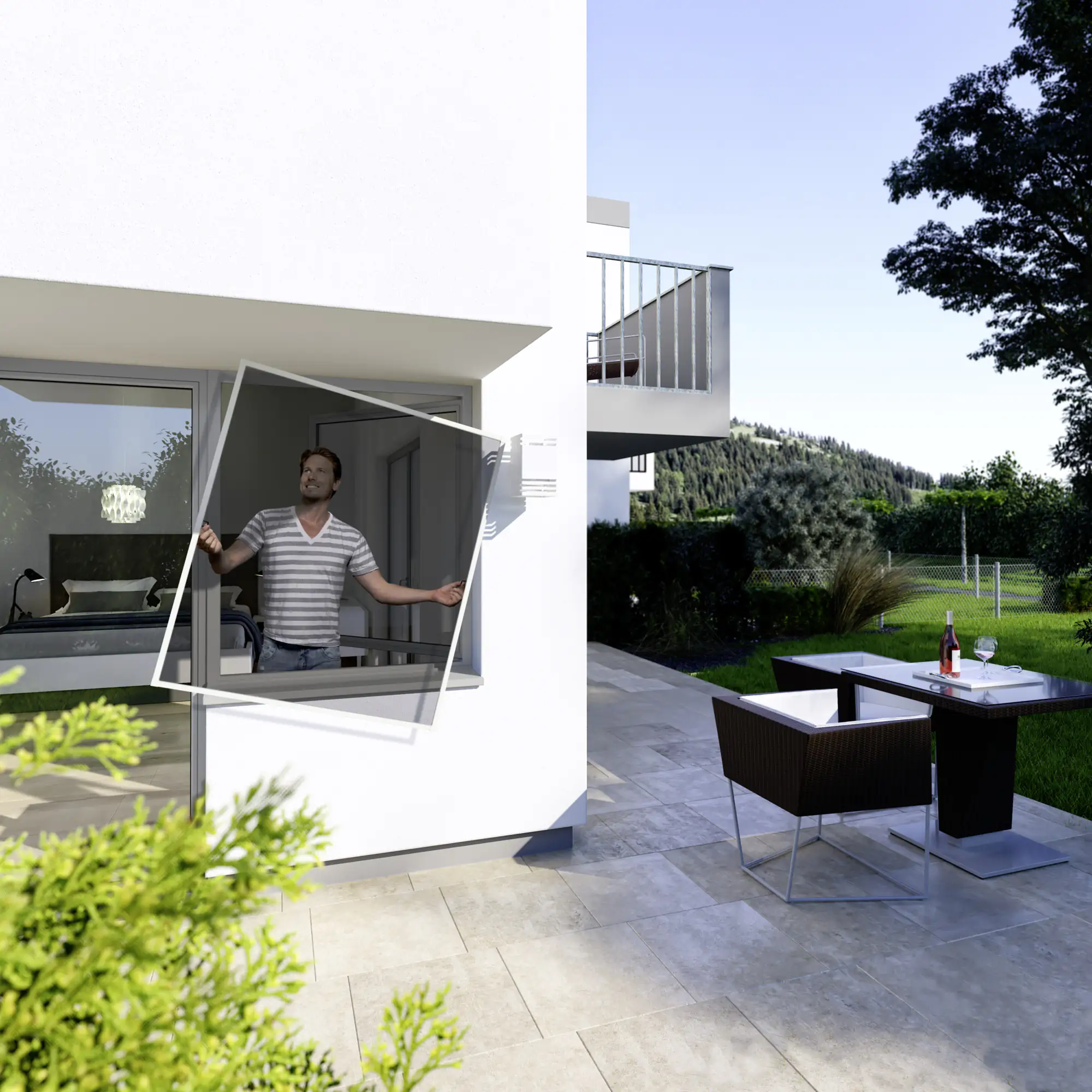 Windhager Fliegenschutz-Fenster Cool 140 x 150 cm Alu weiß kürzbar