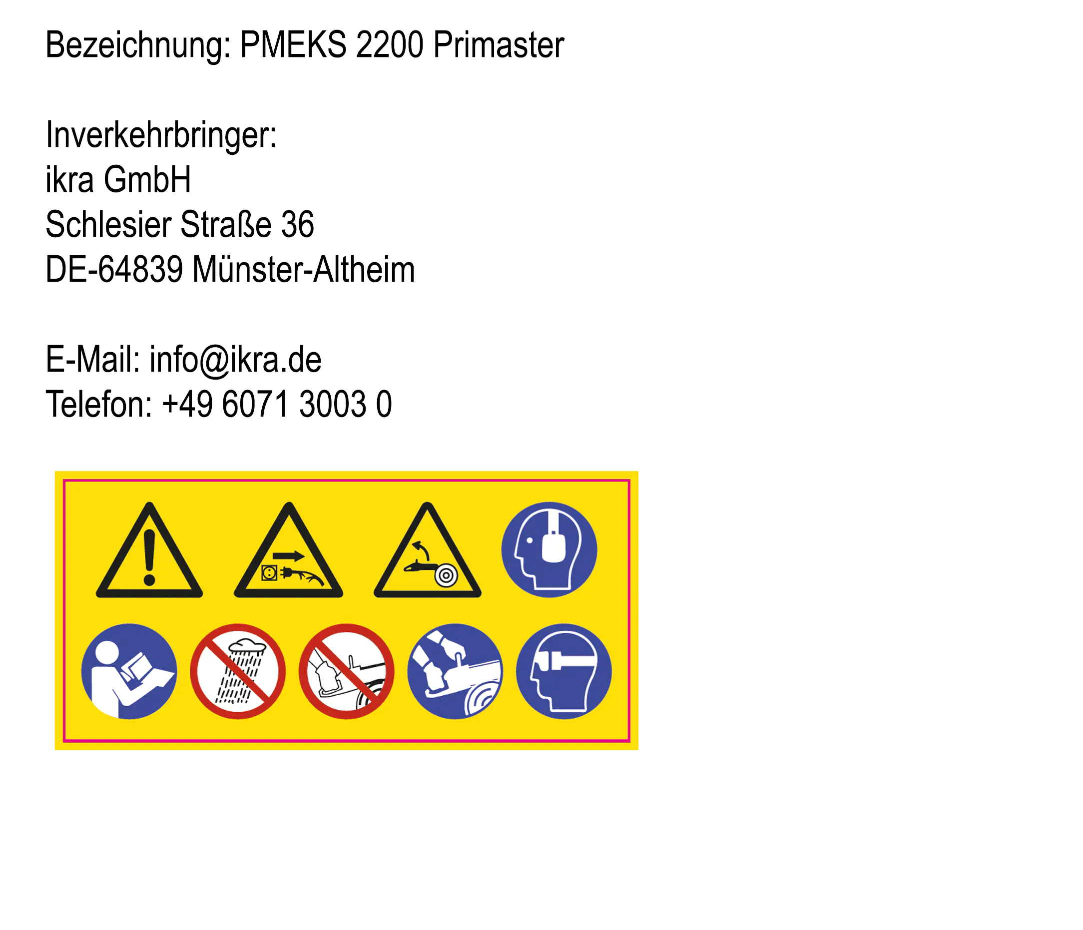 Primaster Elektro Kettensäge PMEKS 2200 2200 Watt 40 cm Schwertlänge
