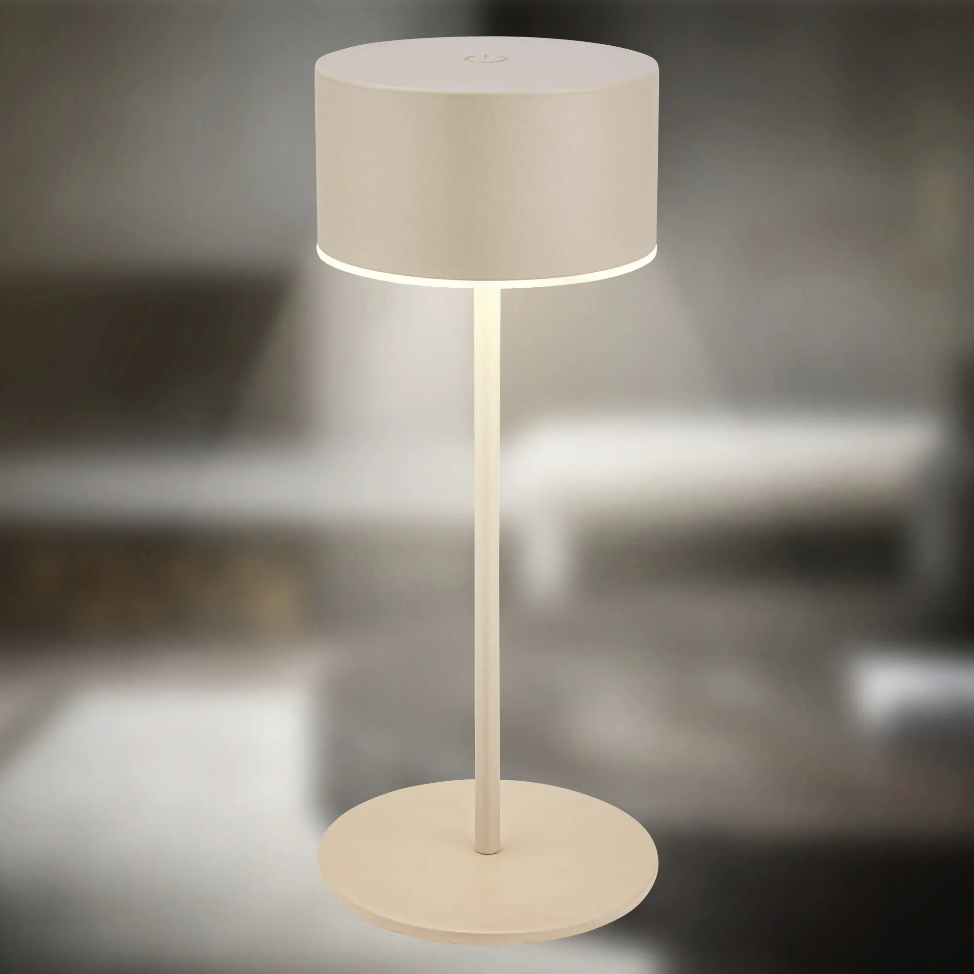 Briloner LED Akku-Tischleuchte Kira Ø 8 x 19 cm warmweiß beige dimmbar 