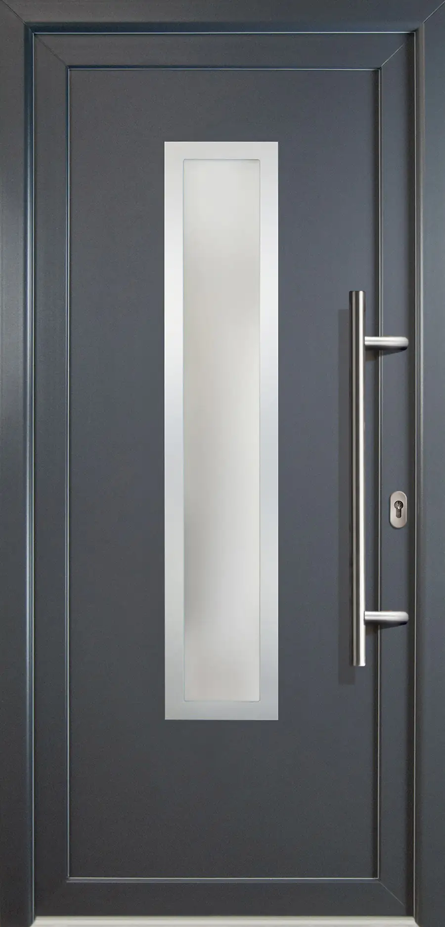 Meeth Haustür Signum PVC Modell 32 98 x 200 cm, DIN rechts, weiß/titan