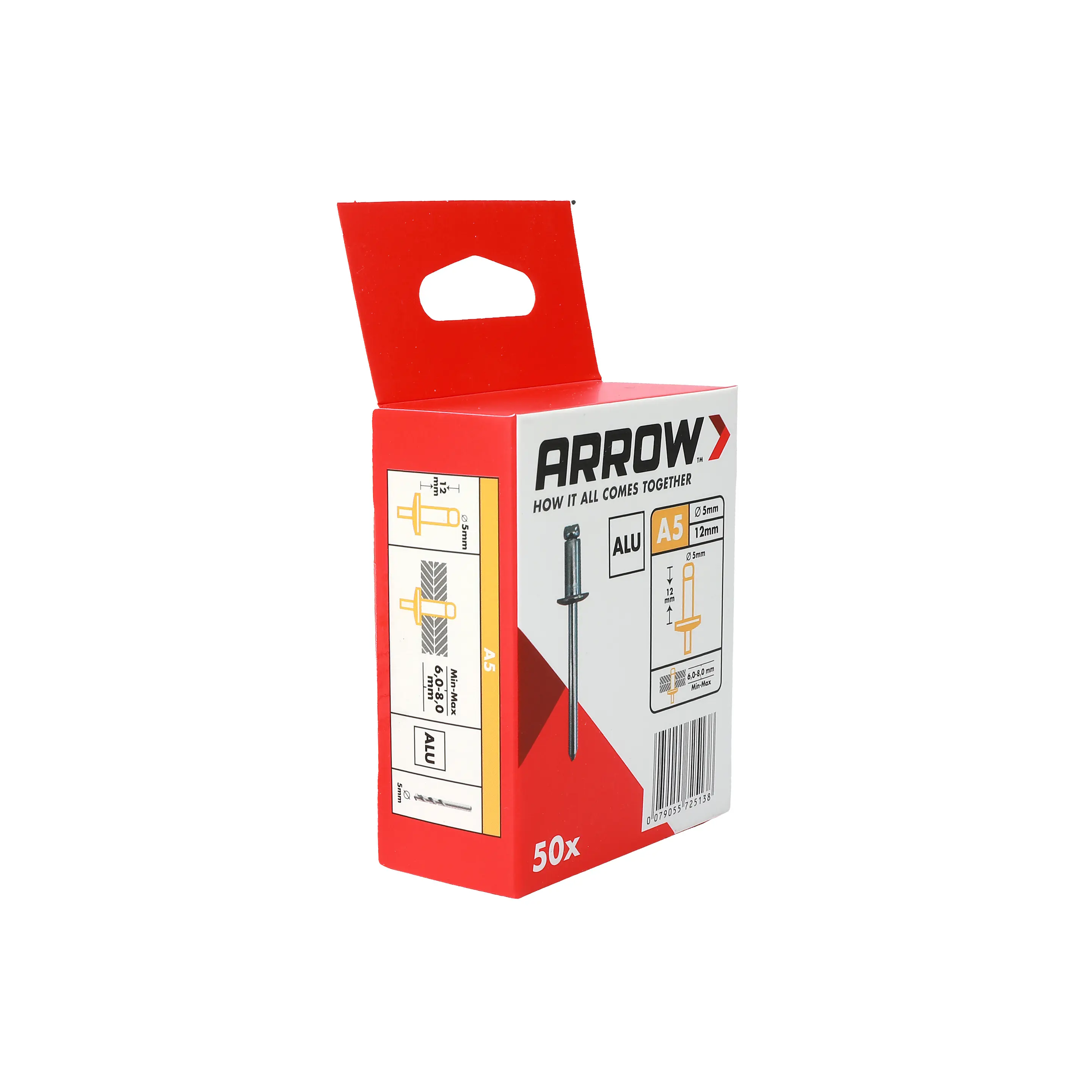 Arrow Blindniete RA Ø 5 x 12 mm 50 Stück Aluminium Popnieten