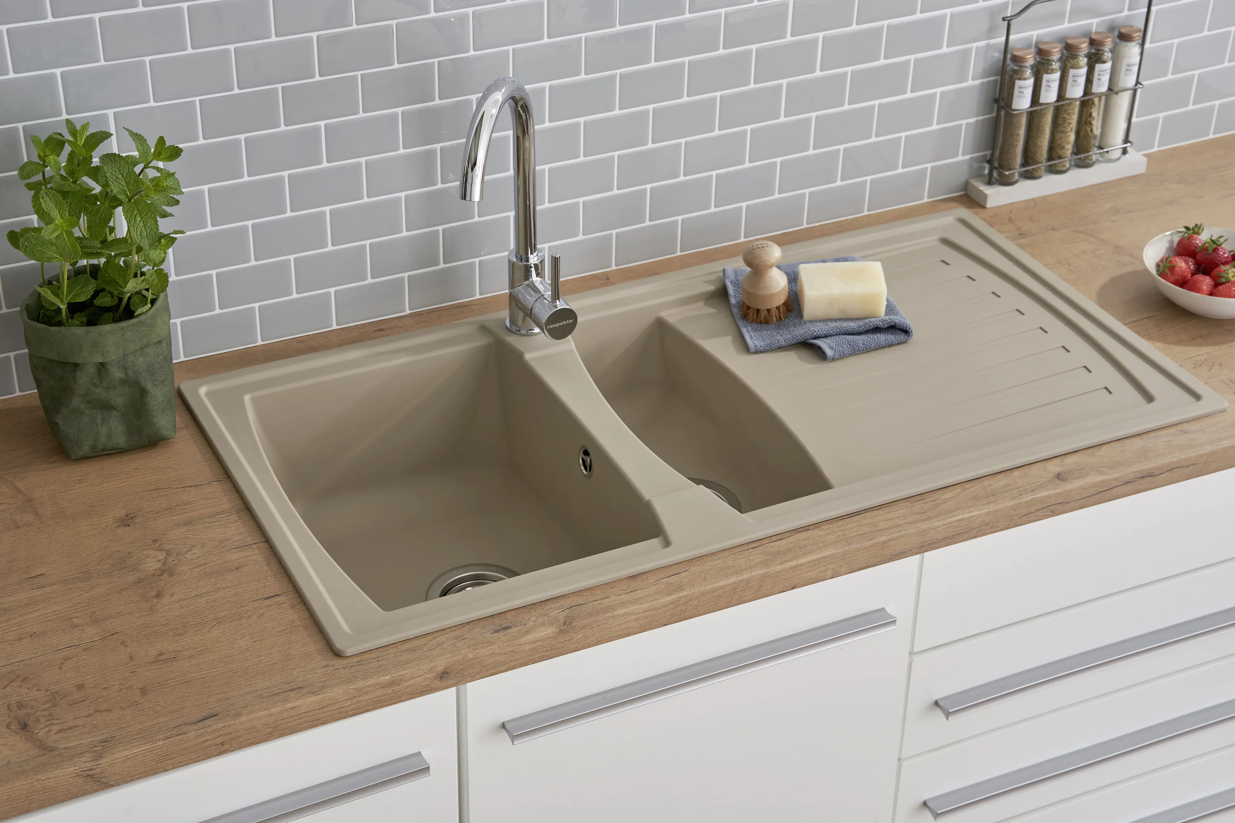 respekta Mineralite Einbauspüle BOSTON100X50B