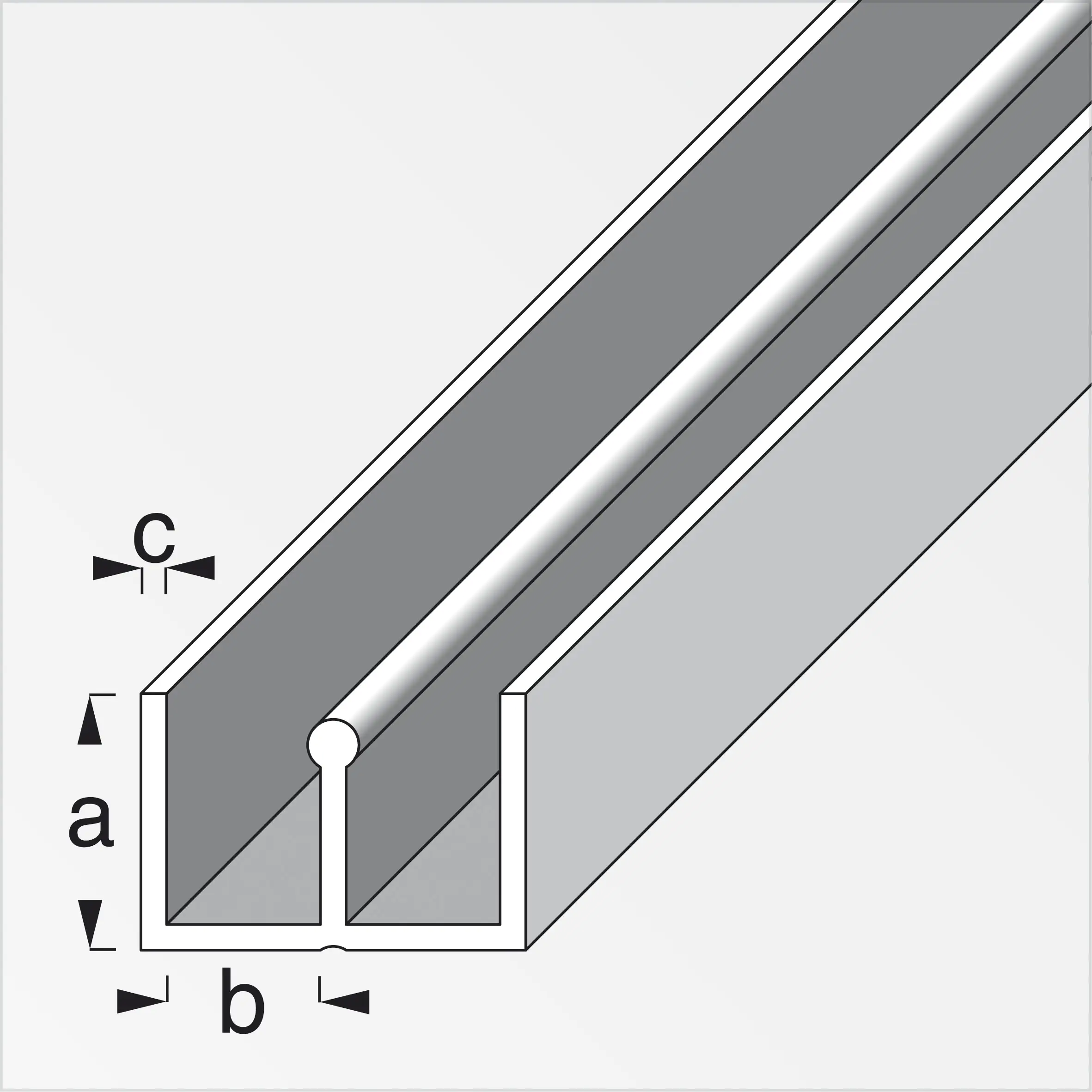 alfer Führungsschienen-Profil, oben 1 m, 10 x 6 x 1 mm Kunststoff weiss