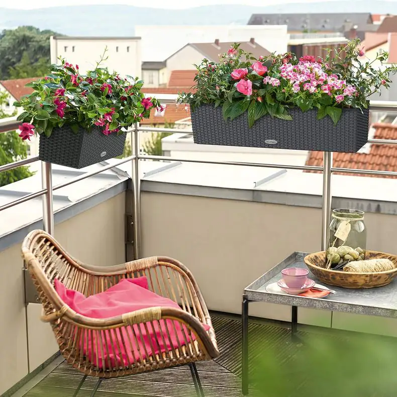 Lechuza Balkonkasten BALCONERA Cottage 80 cm, graphitschwarz