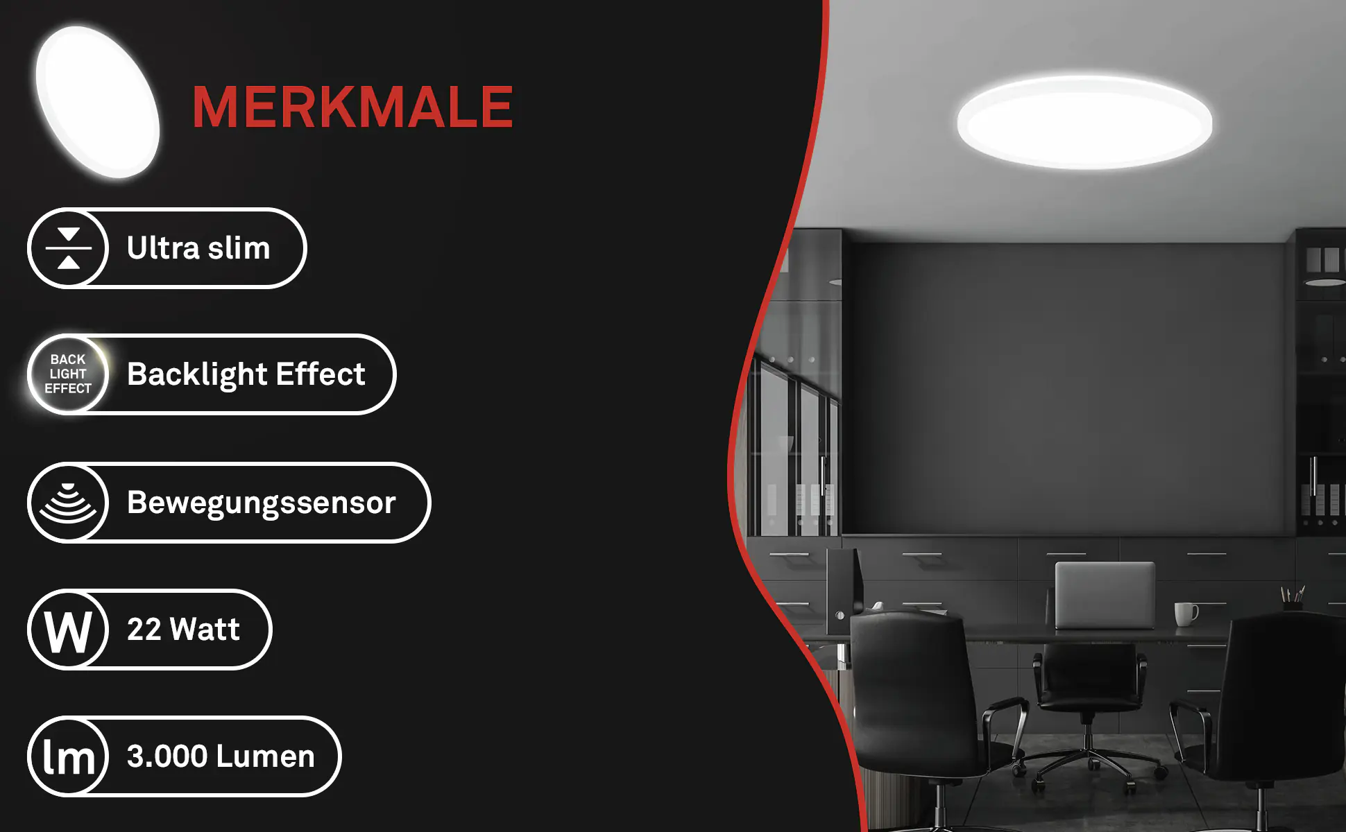 Briloner LED-Deckenleuchte Move mit Bewegungsmelder Ø 42 x 3 cm neutralweiß weiß matt