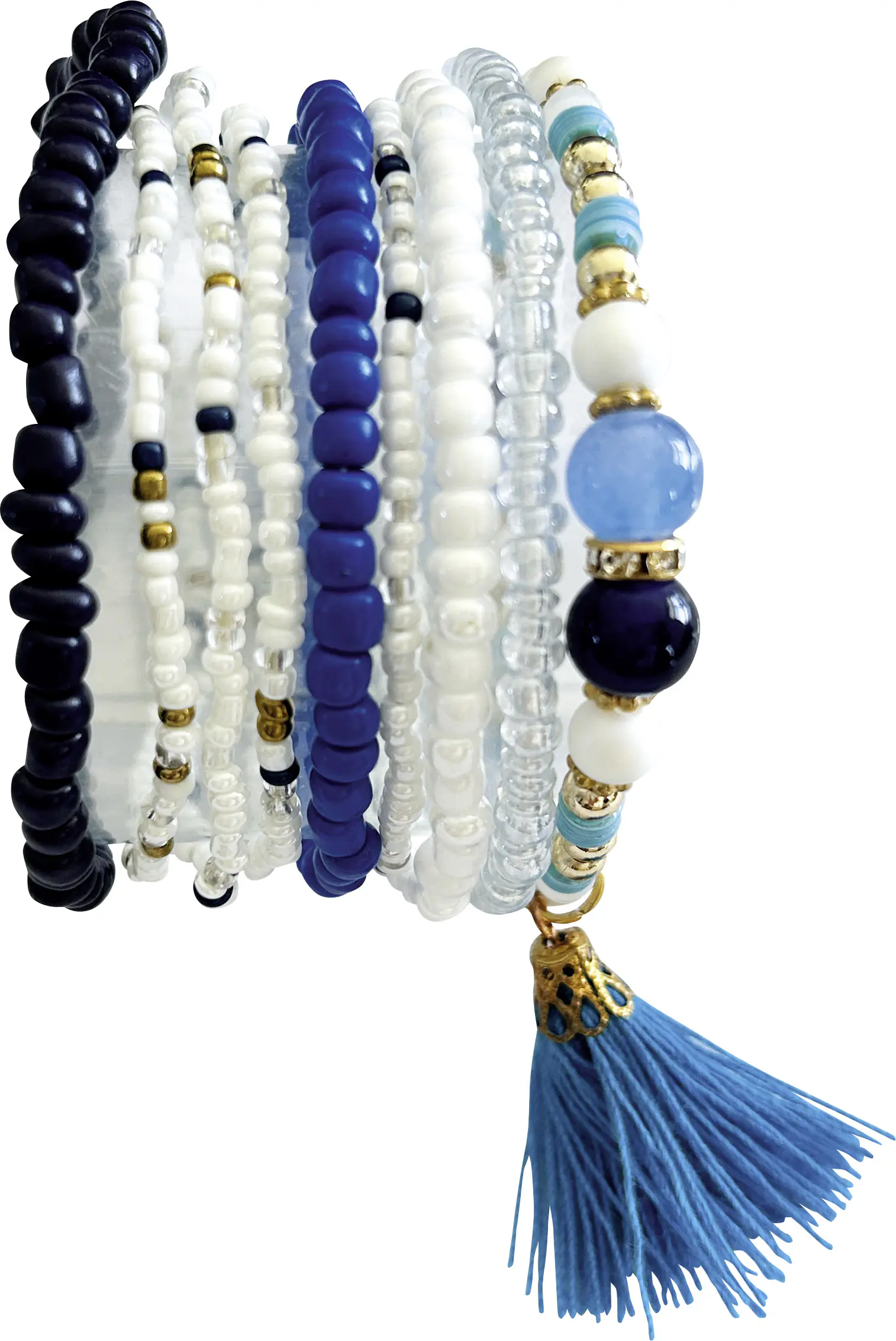 Glorex Armband-Set für 6-9 Armbänder DIY weiß-blau