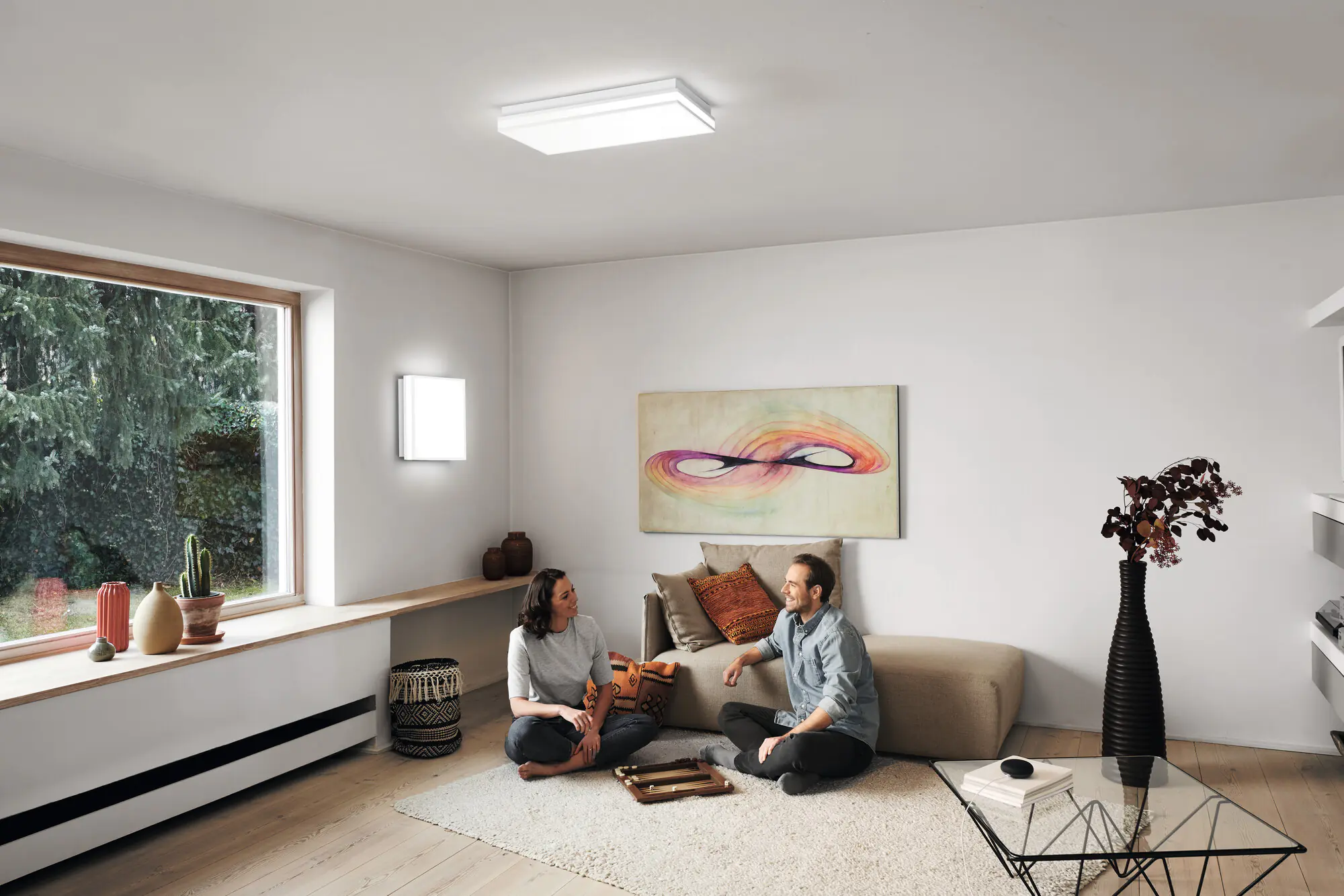 Ledvance Smart+ LED Deckenleuchte Orbis Magnet weiß 45 x 45 cm 42 W dimmbar