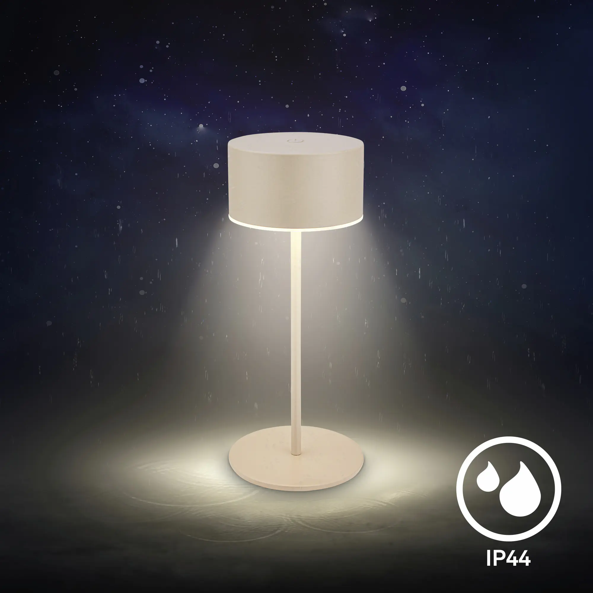 Briloner LED Akku-Tischleuchte Kira Ø 8 x 19 cm warmweiß beige dimmbar 