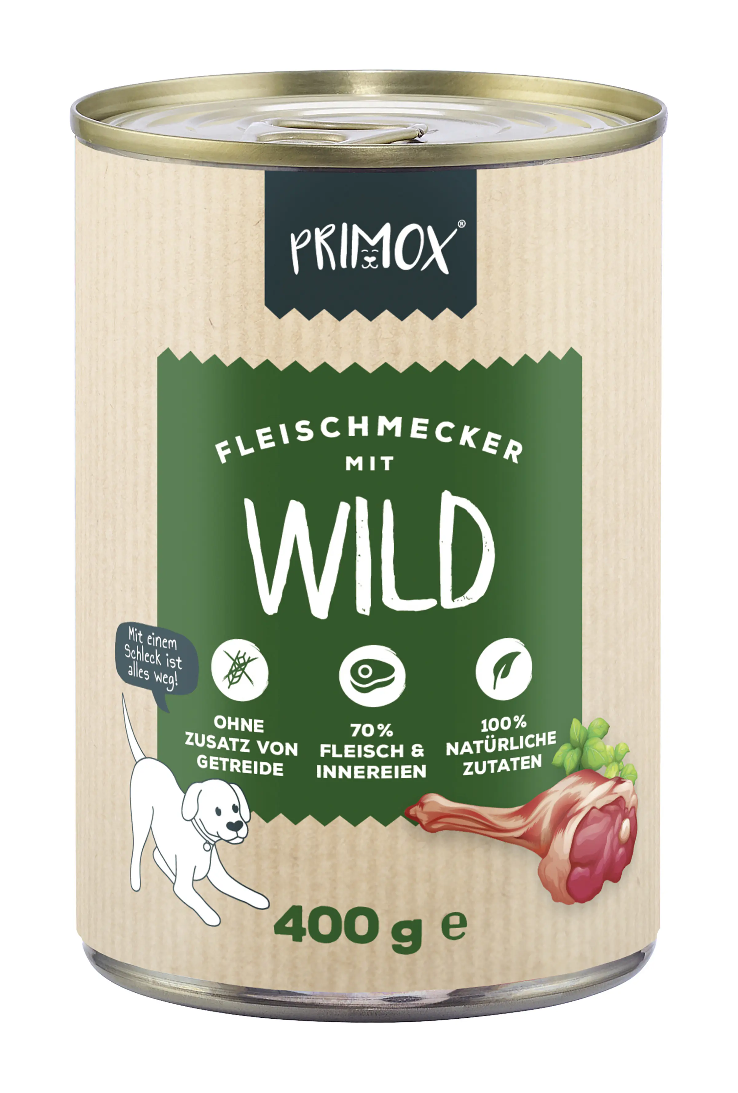 Primox Hundenassfutter Adult getreidefrei 400 g Wild