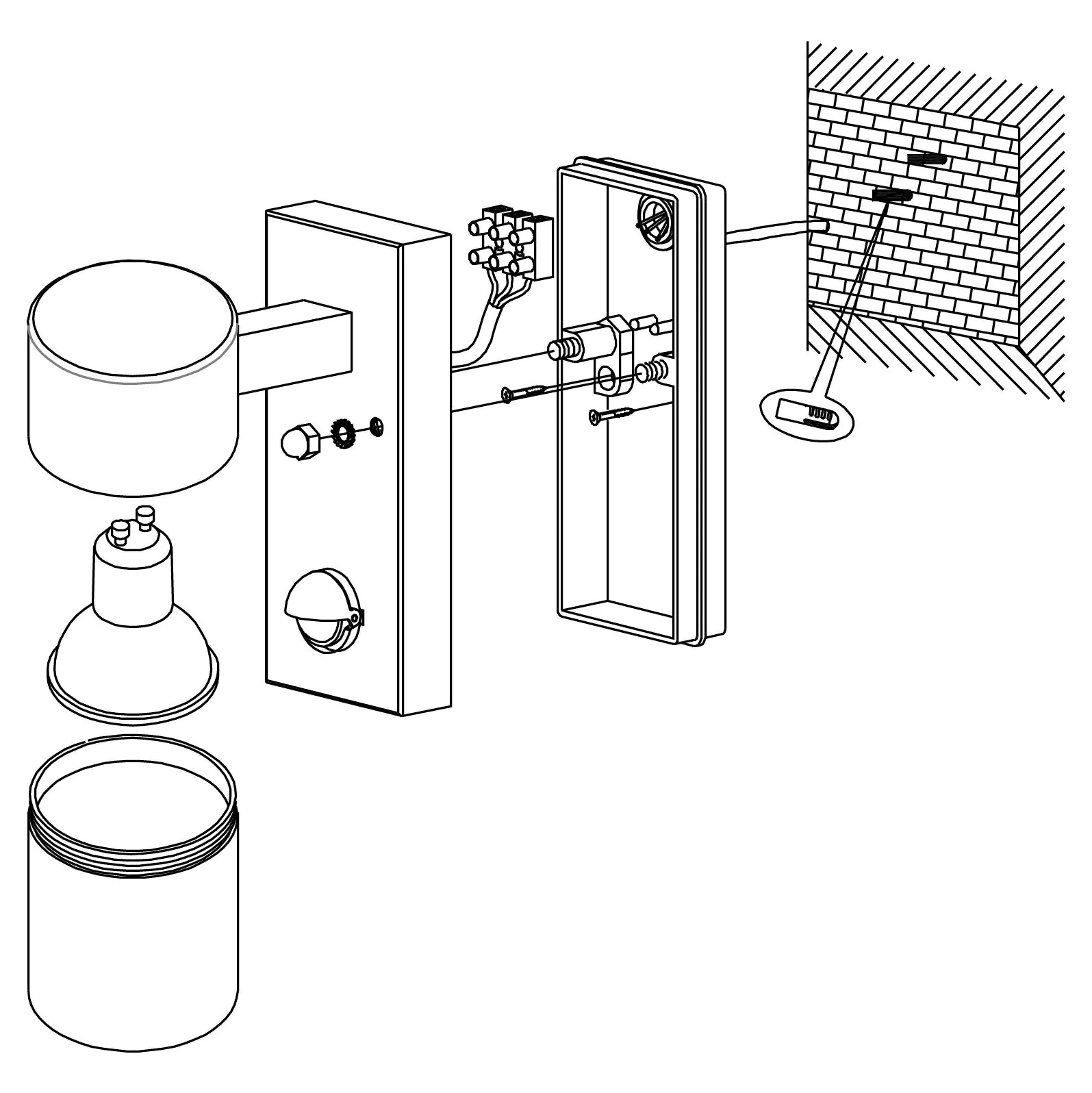 Eglo Sensor-Außen-Wandleuchte Riga 5 GU10 edelstahl UP- & Downlight