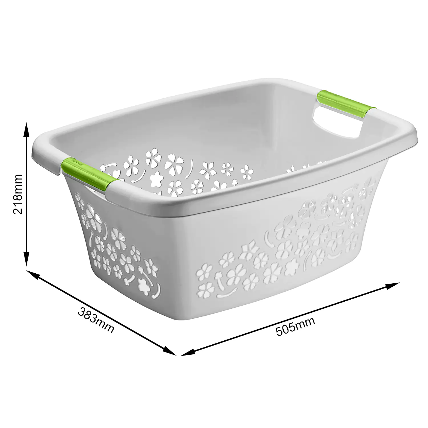 Rotho Wäschekorb Flowers 25 l kühles grau