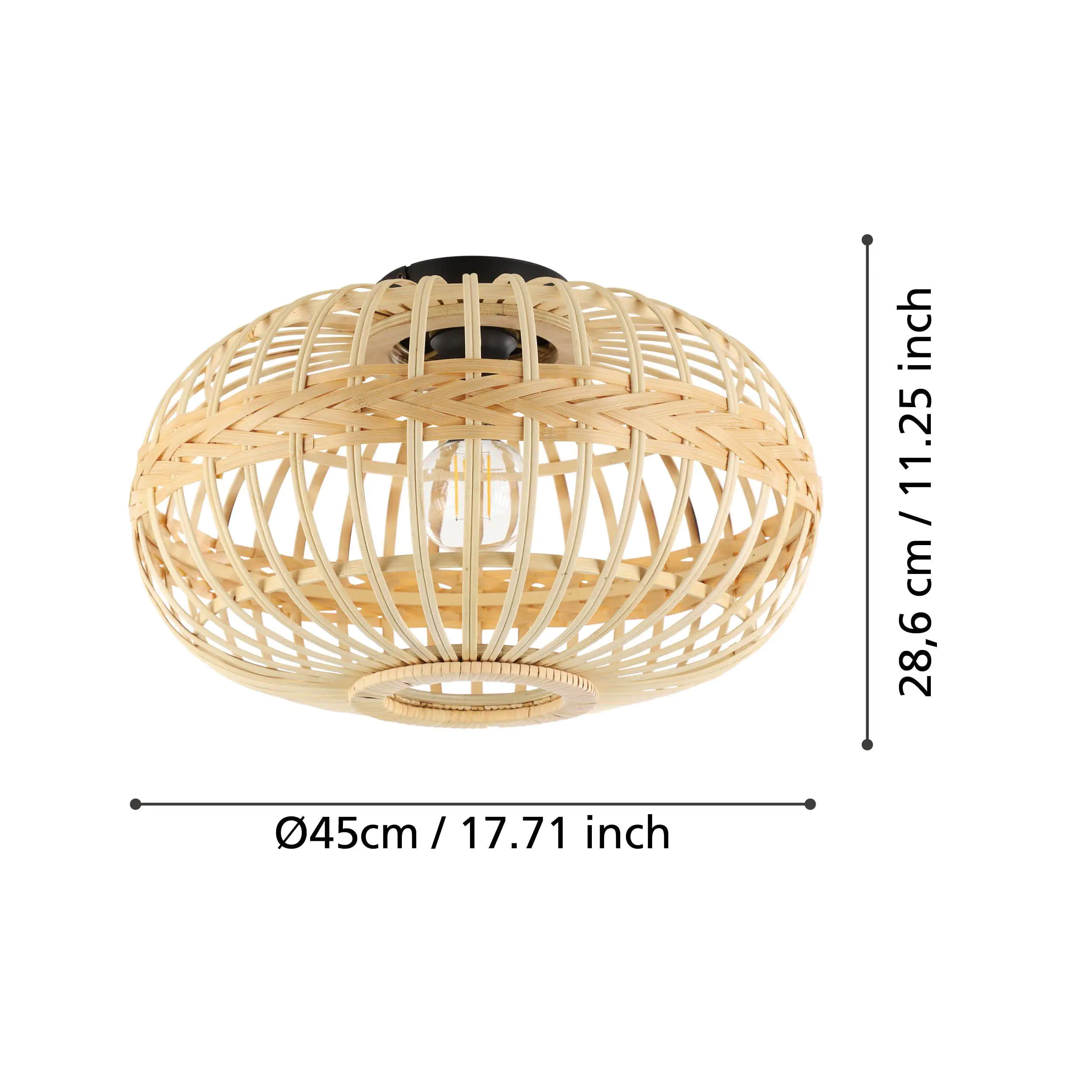 Eglo Deckenleuchte Amsfield natur Ø 45 cm E27