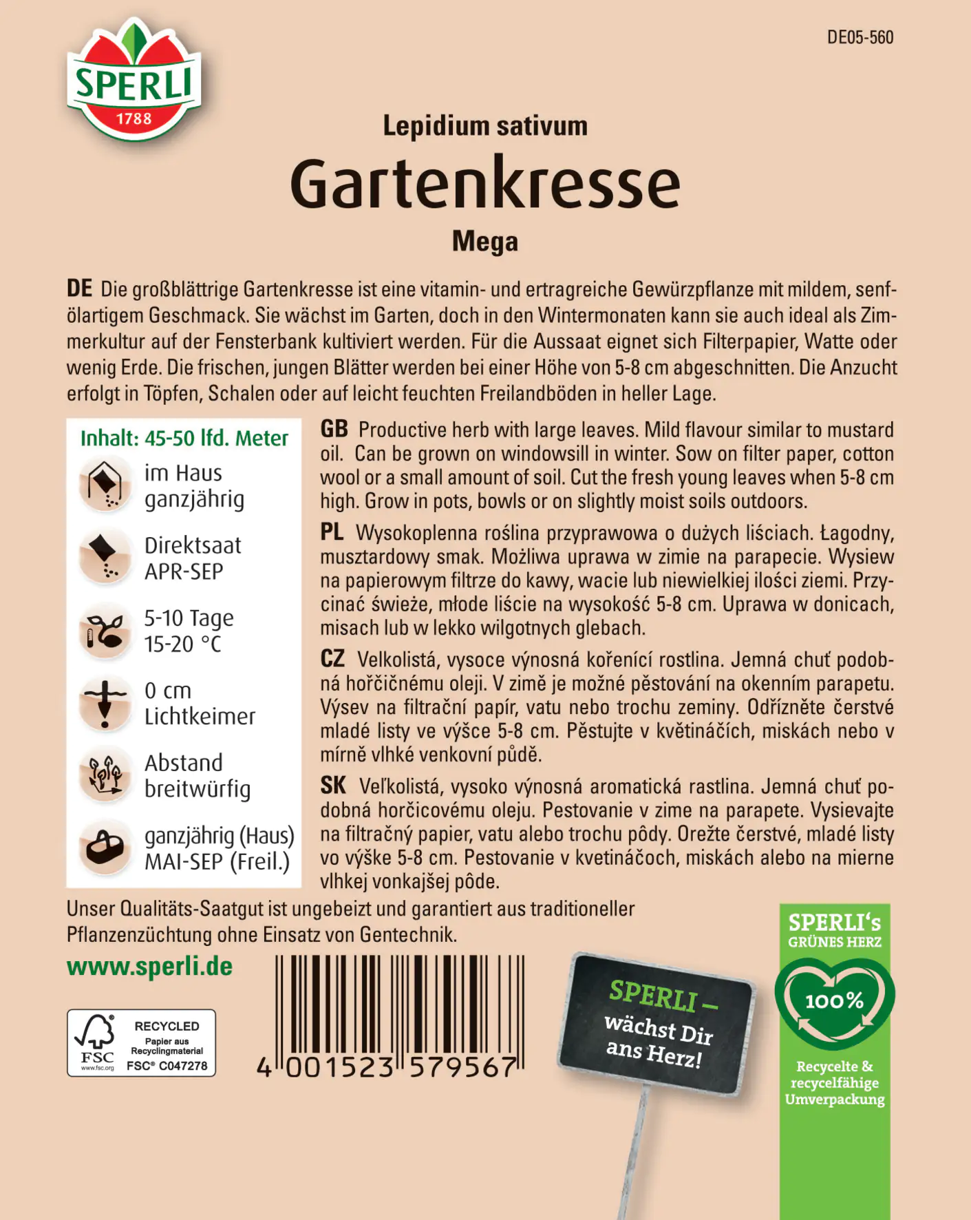 Sperli Gartenkresse Mega MaxiPack 50 g