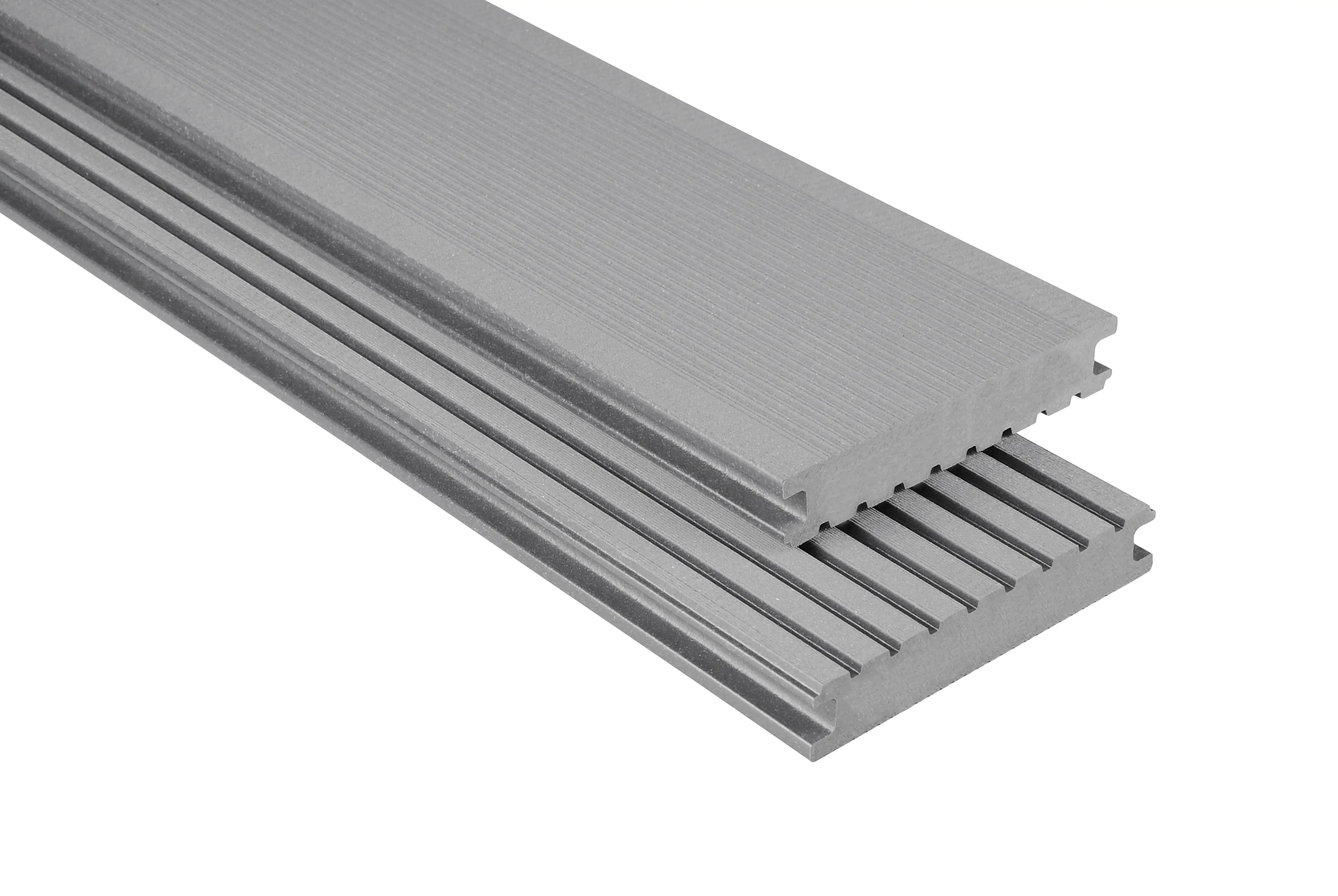 Kovalex Terrassendiele WPC Standard V 14,5 x 2,6 cm grau gebürstet Meterware