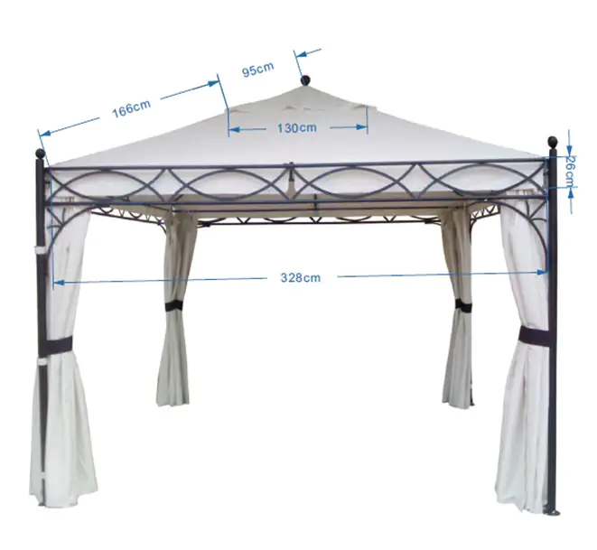 TrendLine Ersatzdach für Pavillon Korsika 350 x 350 cm weiß