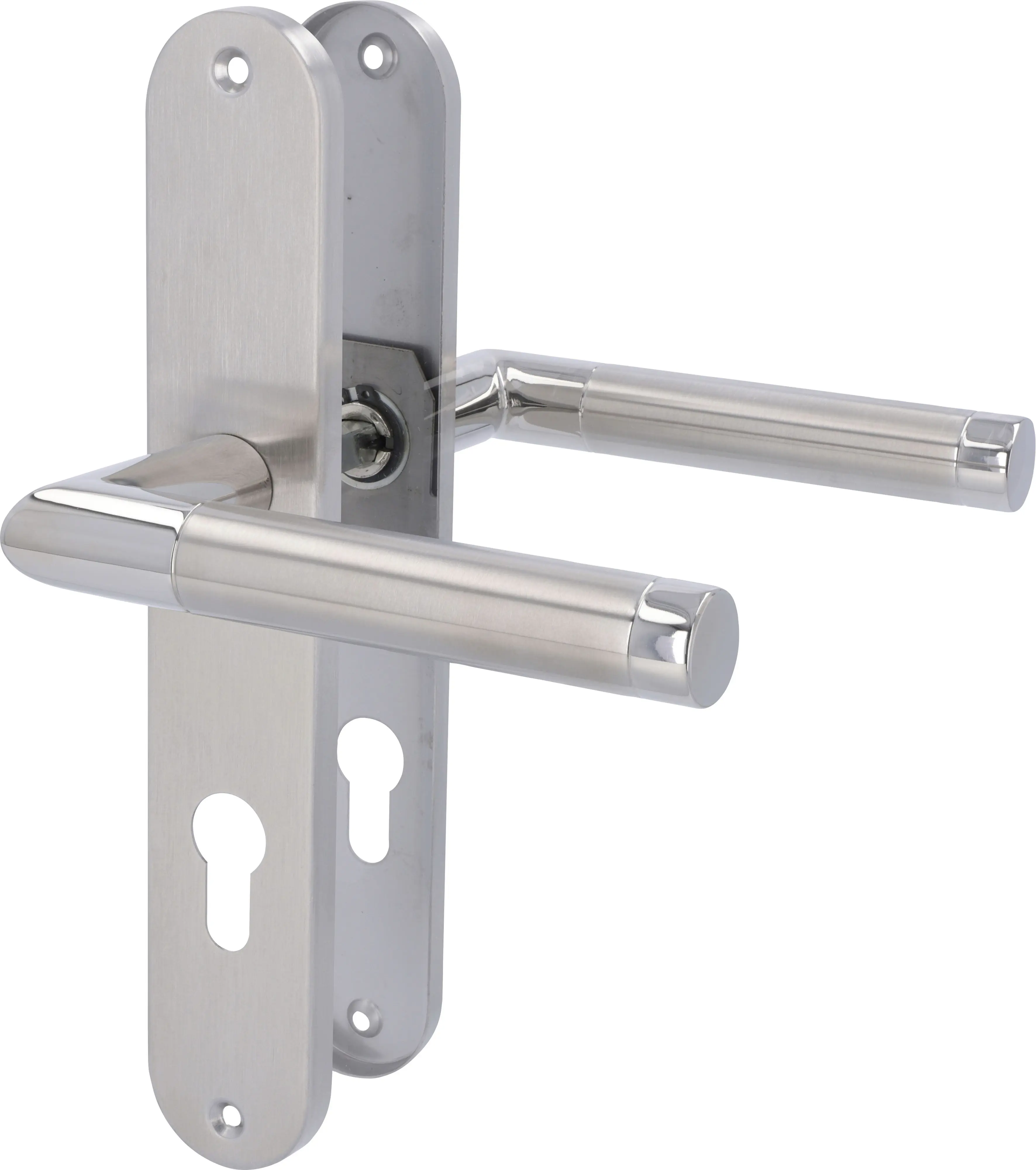 Südmetall Türgriff-Garnitur Langschild PZ Edelstahl satiniert silber 235 x 40 mm 