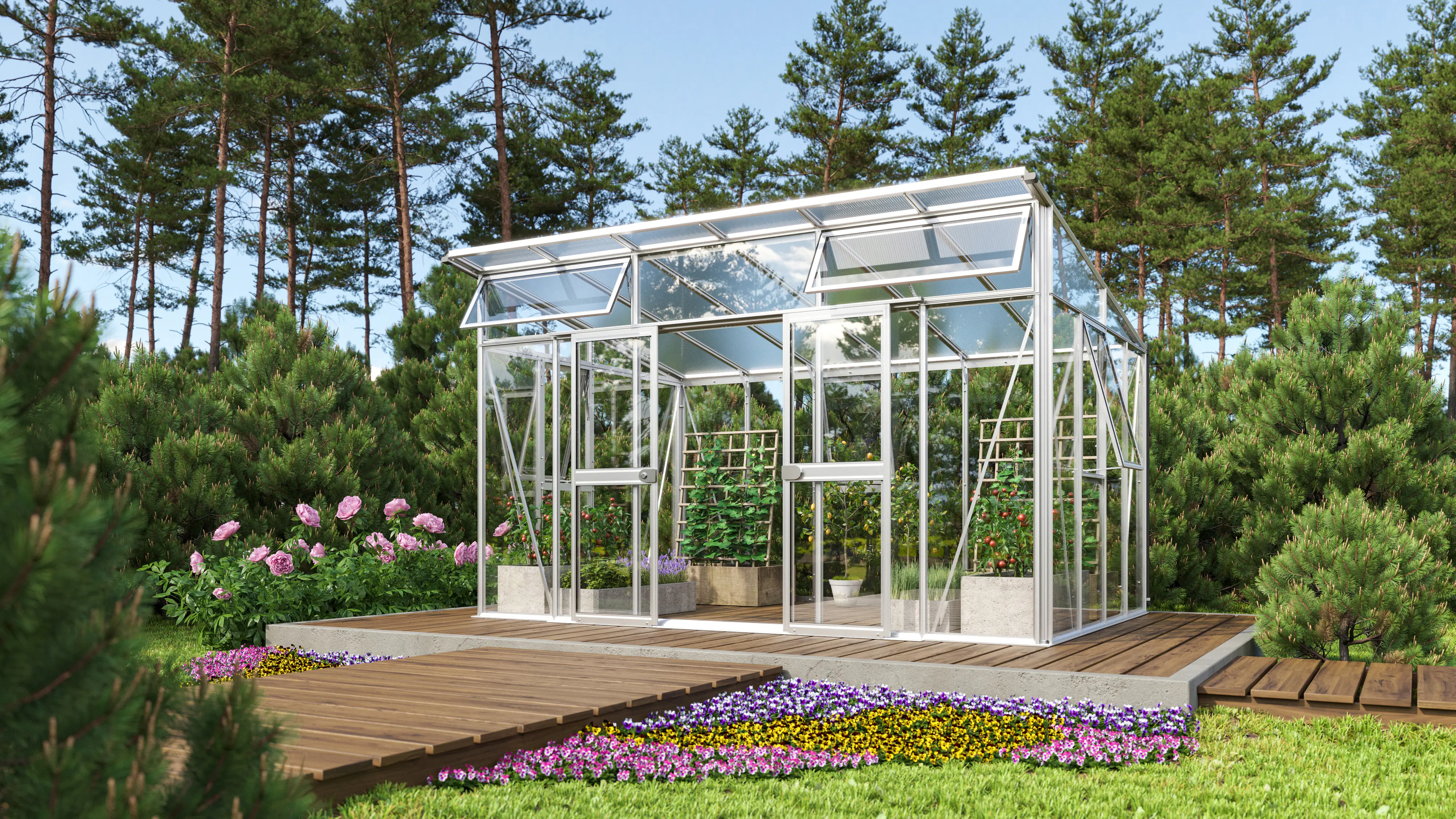 Vitavia Gewächshaus Aura 11500 275 x 396 cm 3 mm ESG 10 mm HKP