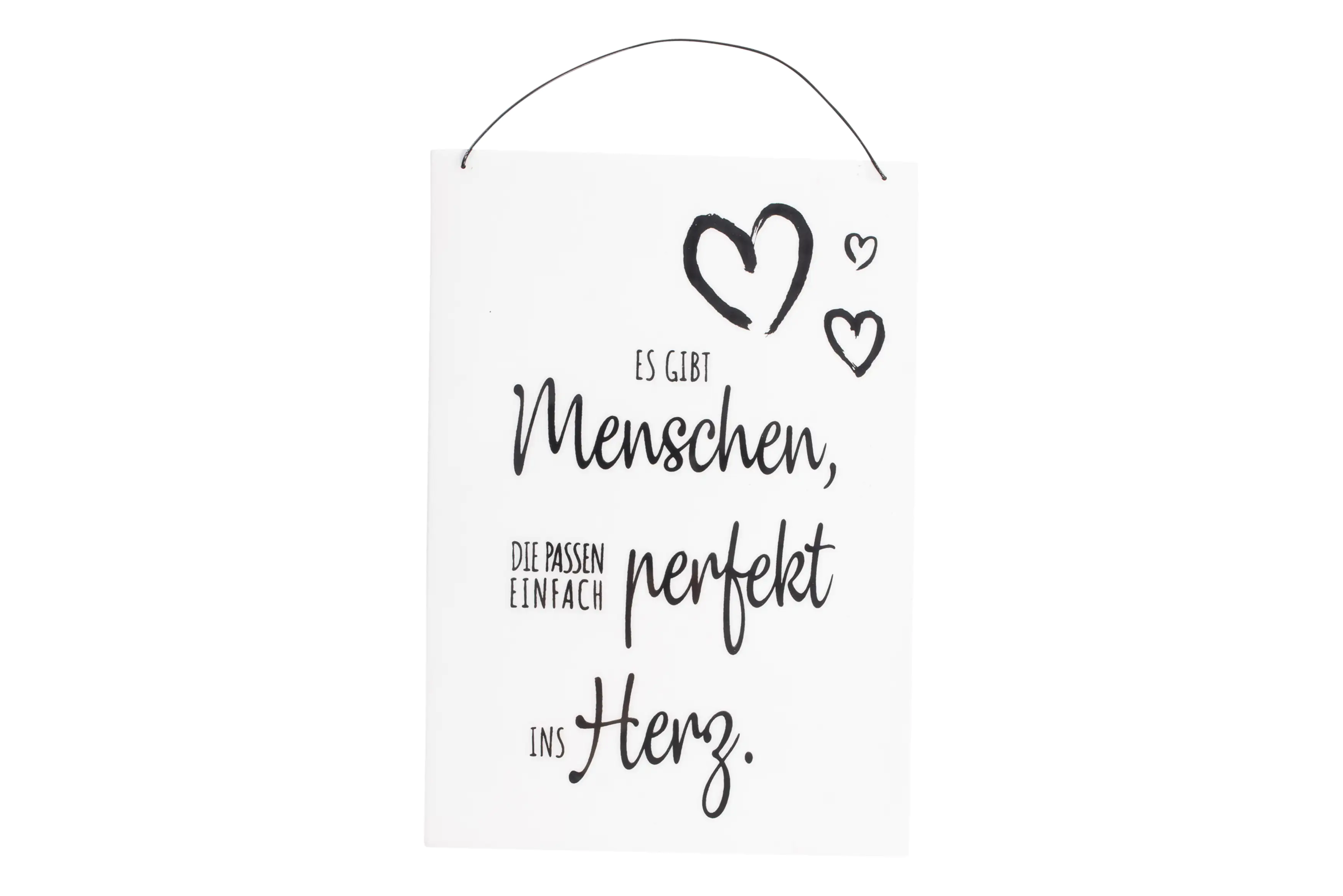 Freese Holz-Schild Es gibt Menschen die passen perfekt, weiß, 23 x 16 cm