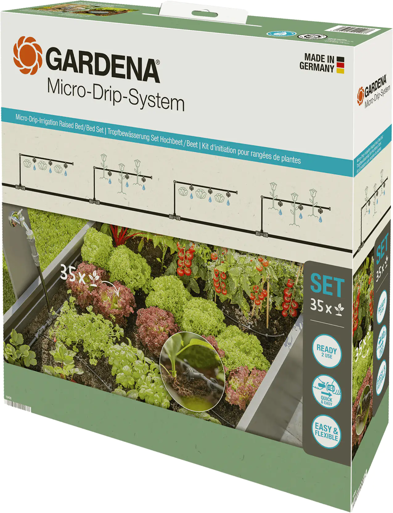 Gardena Tropfbewässerung Set Hochbeet bis zu 35 Pflanzen
