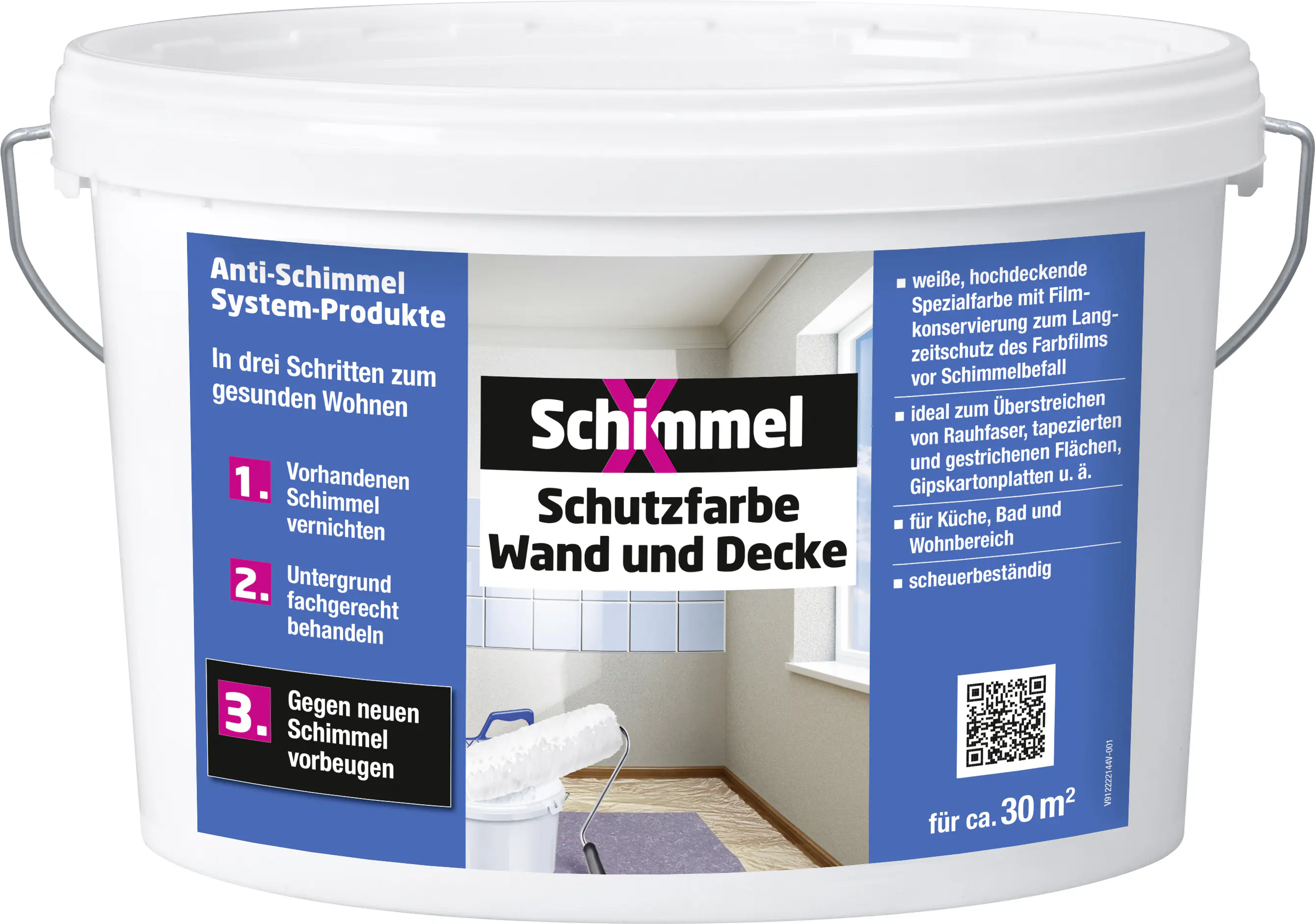 Schimmel-X Schutzfarbe Wand und Decke 5 L weiß