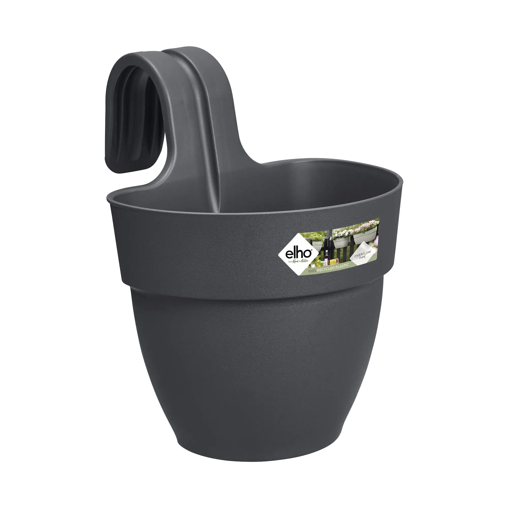 Elho Blumentopf zum Hängen Kunststoff anthrazit 20,5 x 24,1 x 26,5 cm Vibia Campana Easy Small