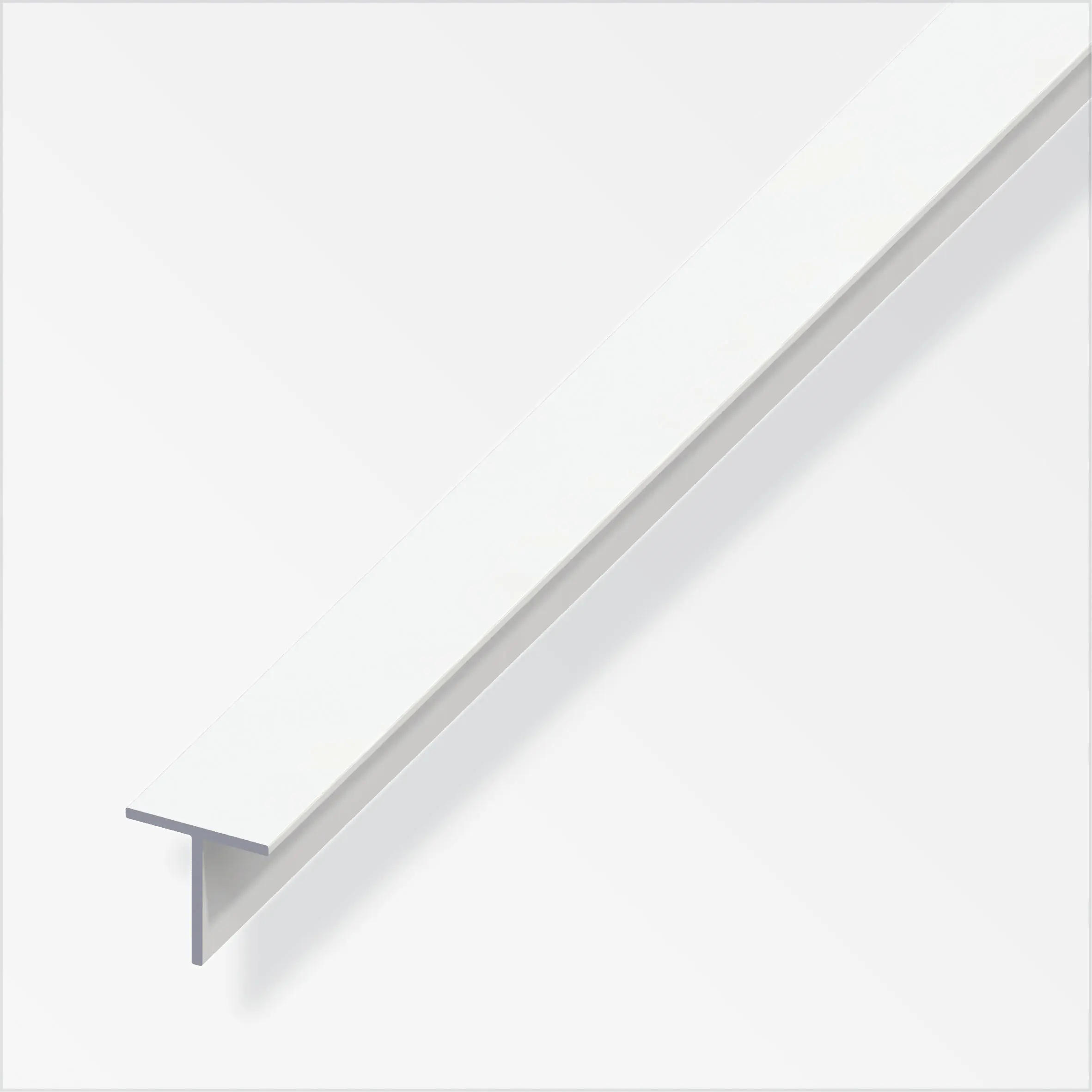 alfer Quadrat-T 1 m, 15.5 x 1.5 mm PVC (Kunststoff) glatt weiss