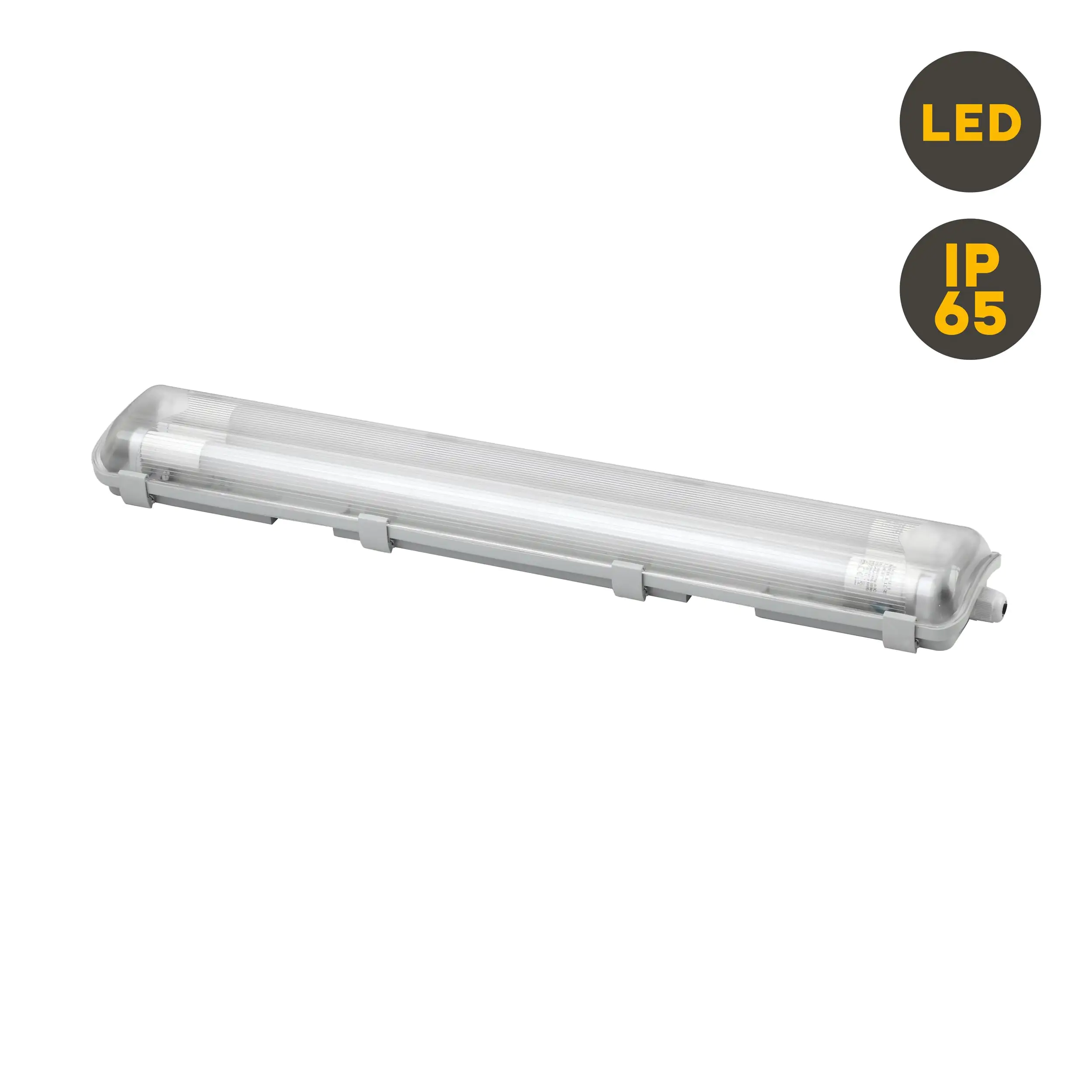 Light & More LED Feuchtraumleuchte 2-flammig 127 cm T8 18 W grau
