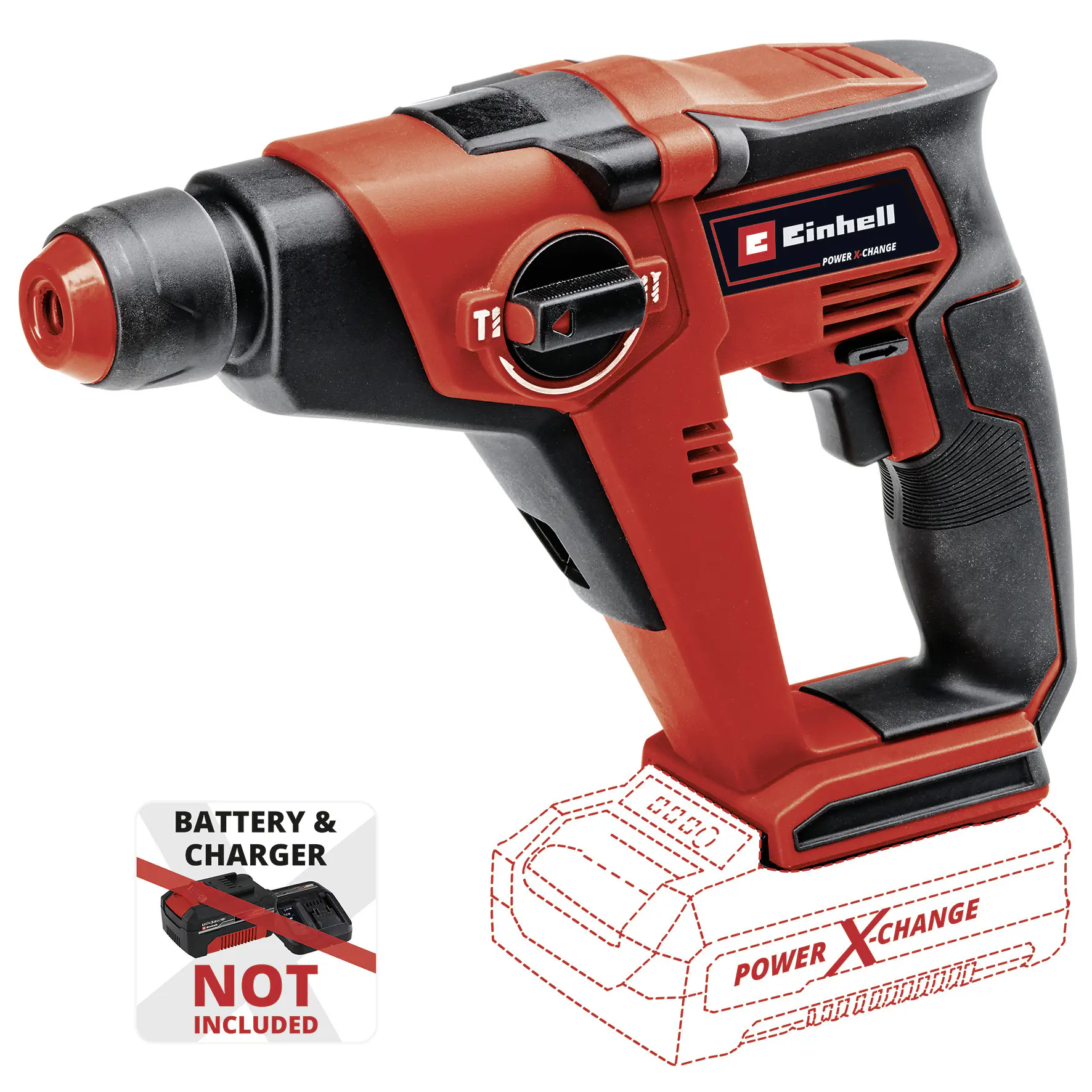 Einhell Akku-Bohrhammer TE-HD 18/12 Li Solo 18 V