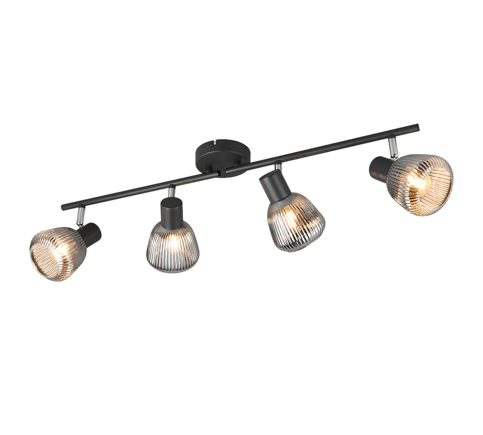 Trio Leuchten 4er Spot Tarifa E14 schwarz matt Metall/Glas