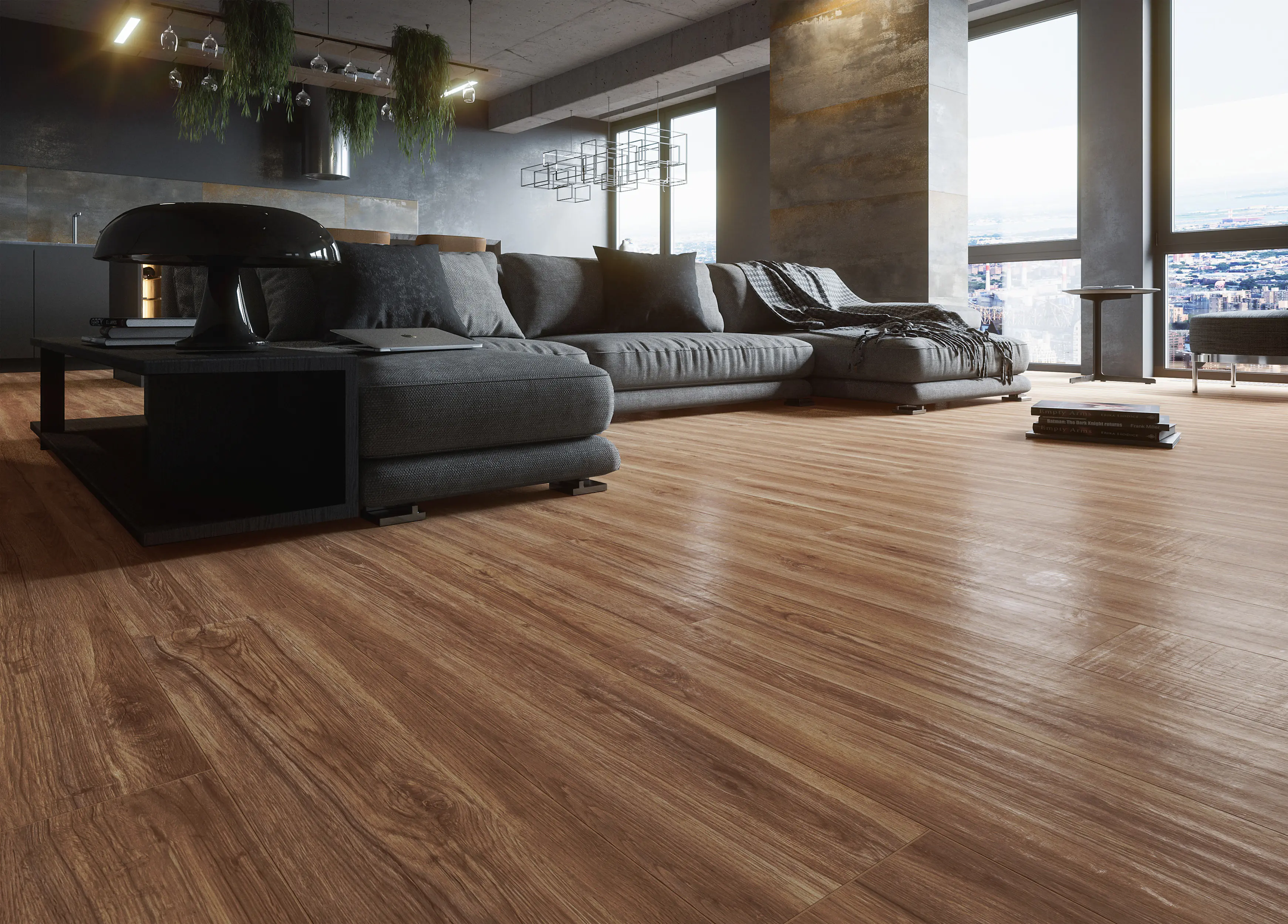 Bodenfliese Feinsteinzeug Oak Grande 20 x 120 cm honey