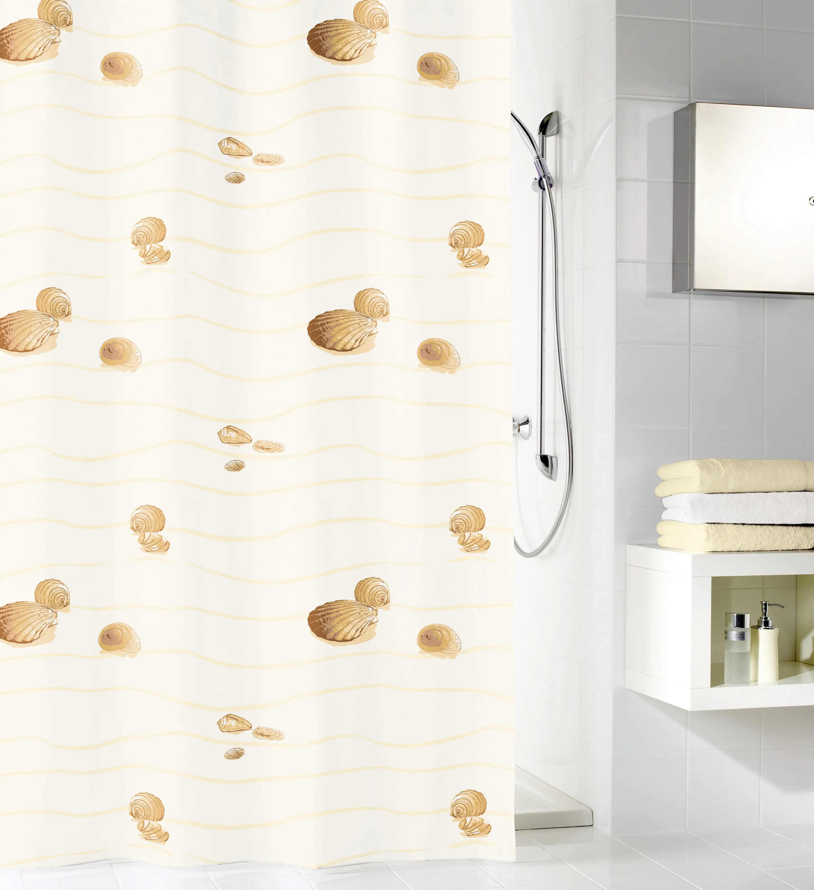 Kleine Wolke Duschvorhang Miami beige, 180 x 200 cm