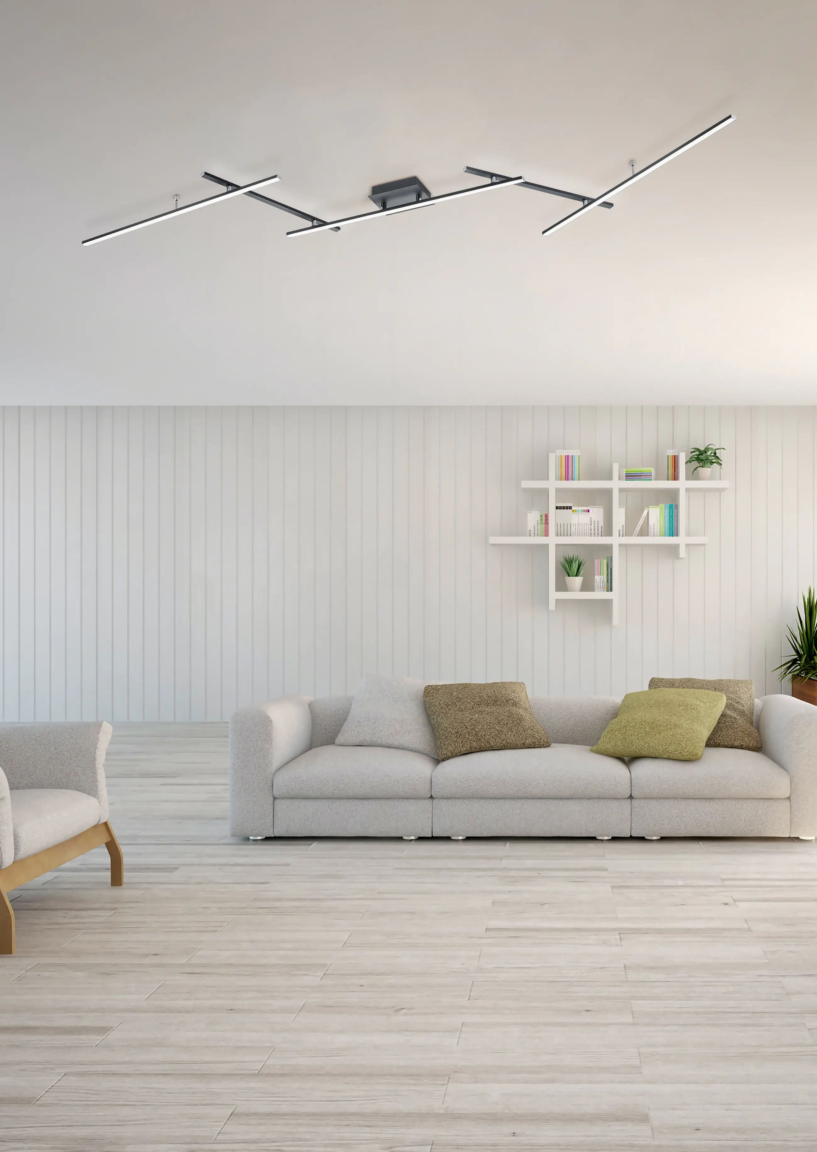 Trio Leuchten LED Deckenleuchte Arvin schwarz matt, mit Fernbedienung