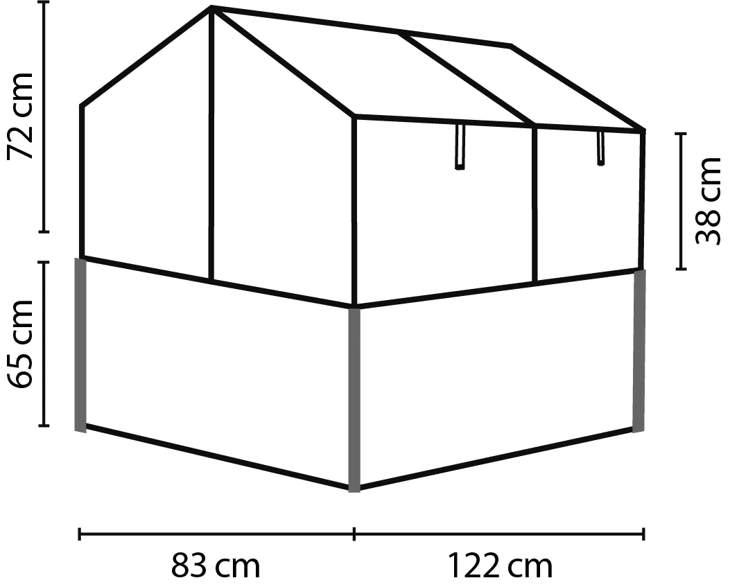 Vitavia Hochfrühbeet Paris 122 x 83 x 137 cm