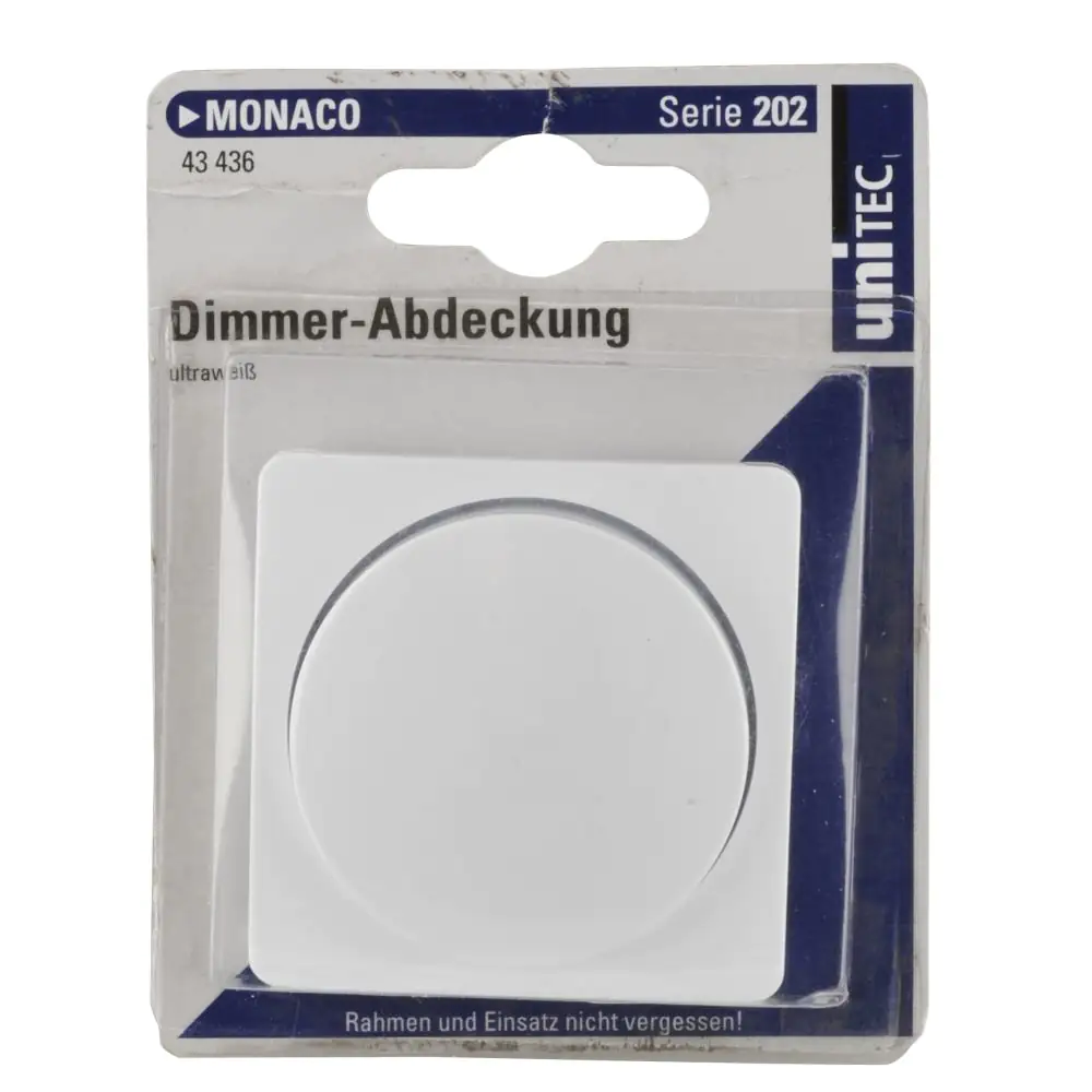 Unitec Dimmerabdeckung Monaco ultraweiß
