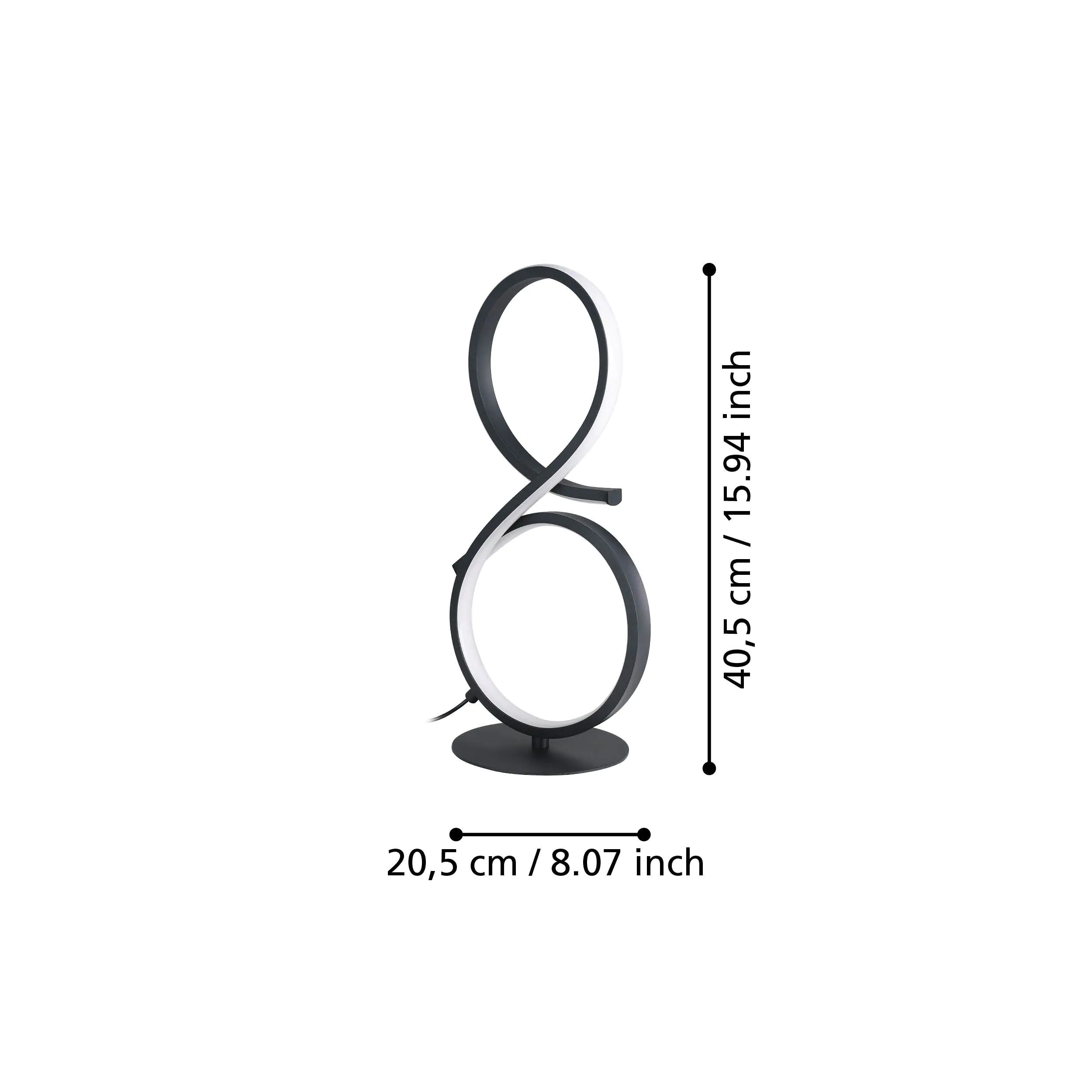 Eglo LED Tischleuchte Serpins schwarz 40,5 x 15 x 20,5 cm