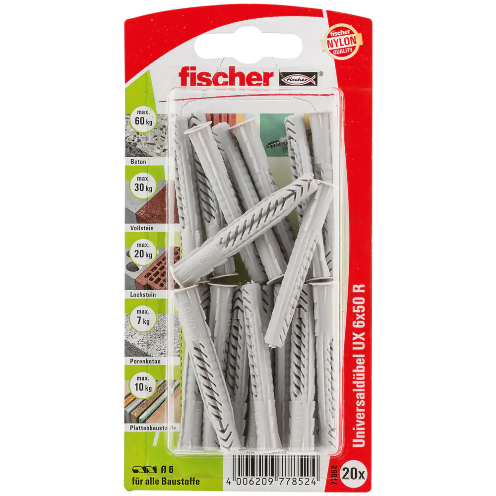 Fischer Universaldübel UX 6.0 x 50 mm - 20 Stück