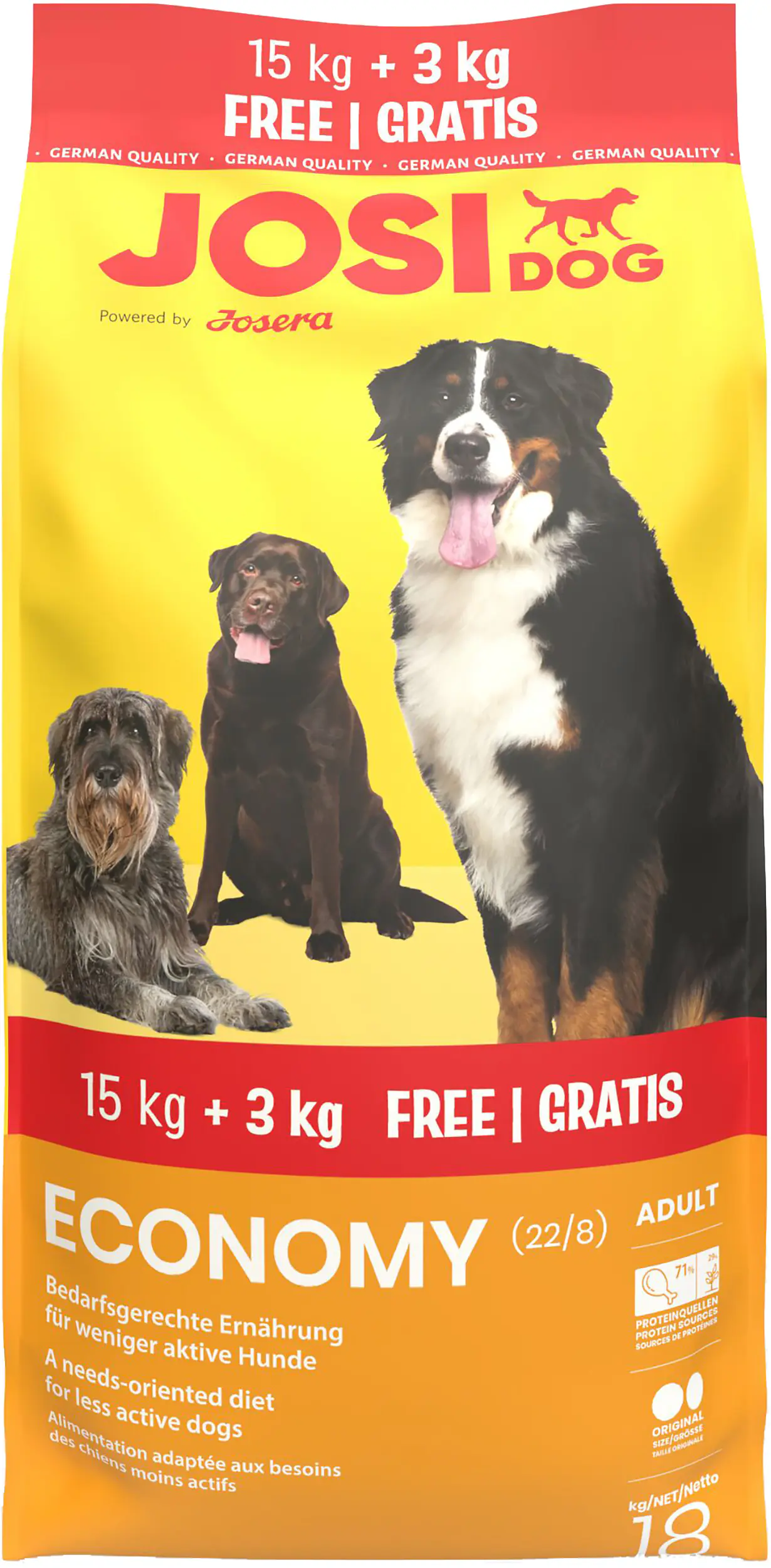 Josera JosiDog Hundetrockenfutter Adult 15 + 3 kg Economy 