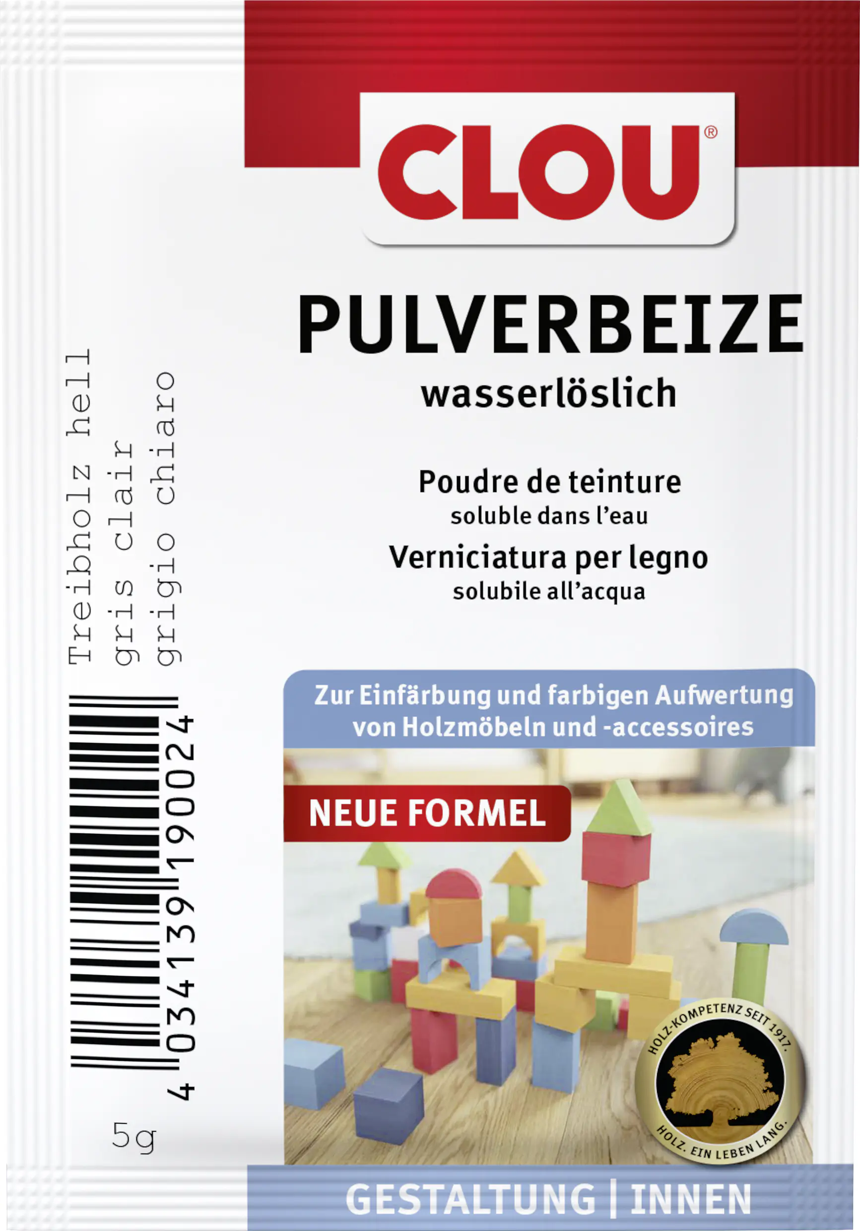 Clou Holzbeize 5 g treibholz hell