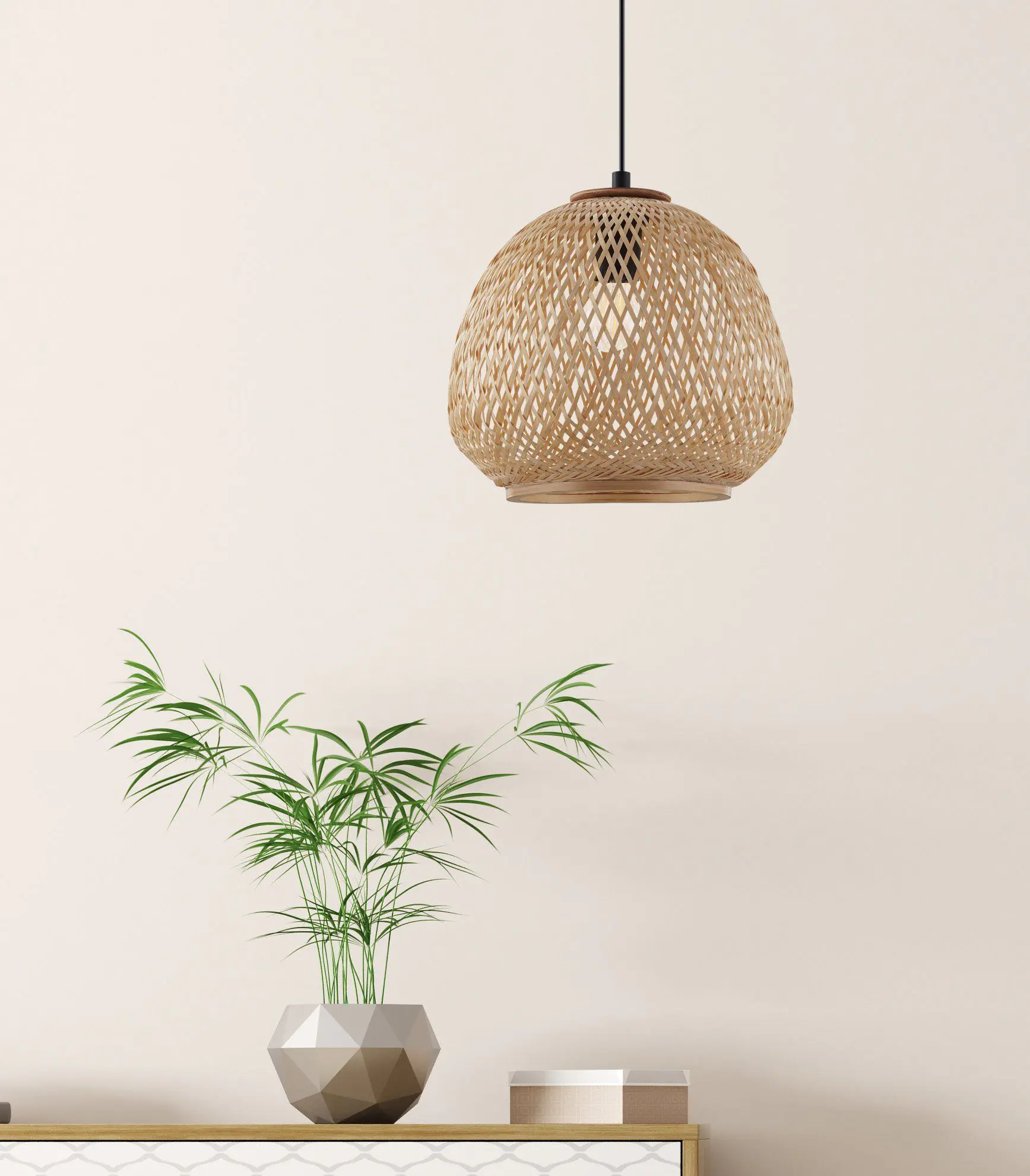 Eglo Pendelleuchte Dembleby natur Ø 32 cm E27