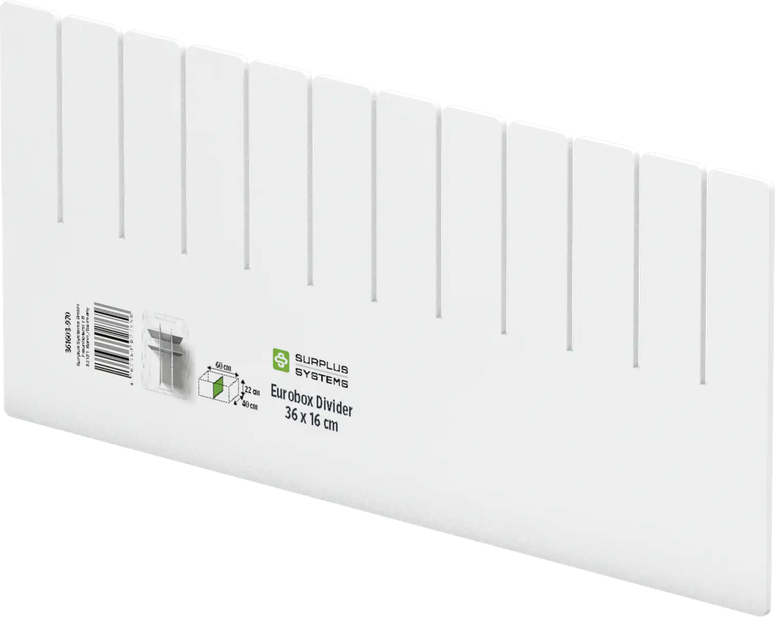 Surplus Systems Abtrenner für Eurobox 36 x 16 cm, weiß